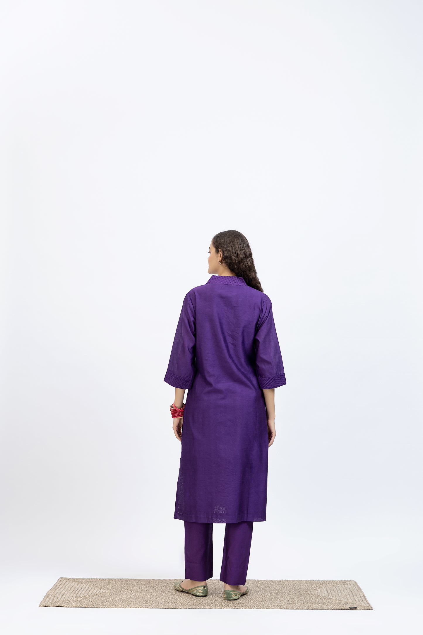 Bageecha Purple Chanderi Embroidered Kurta Set