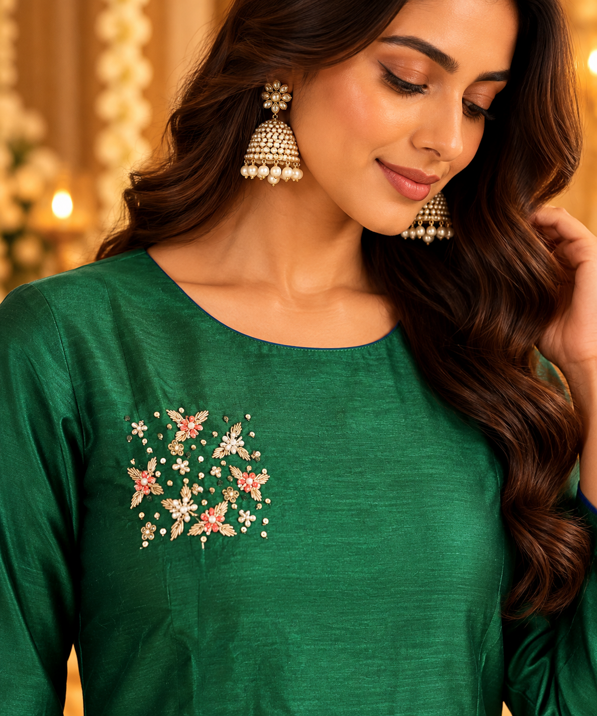 The Colour of Celebration, Emerald Green Kurta Set