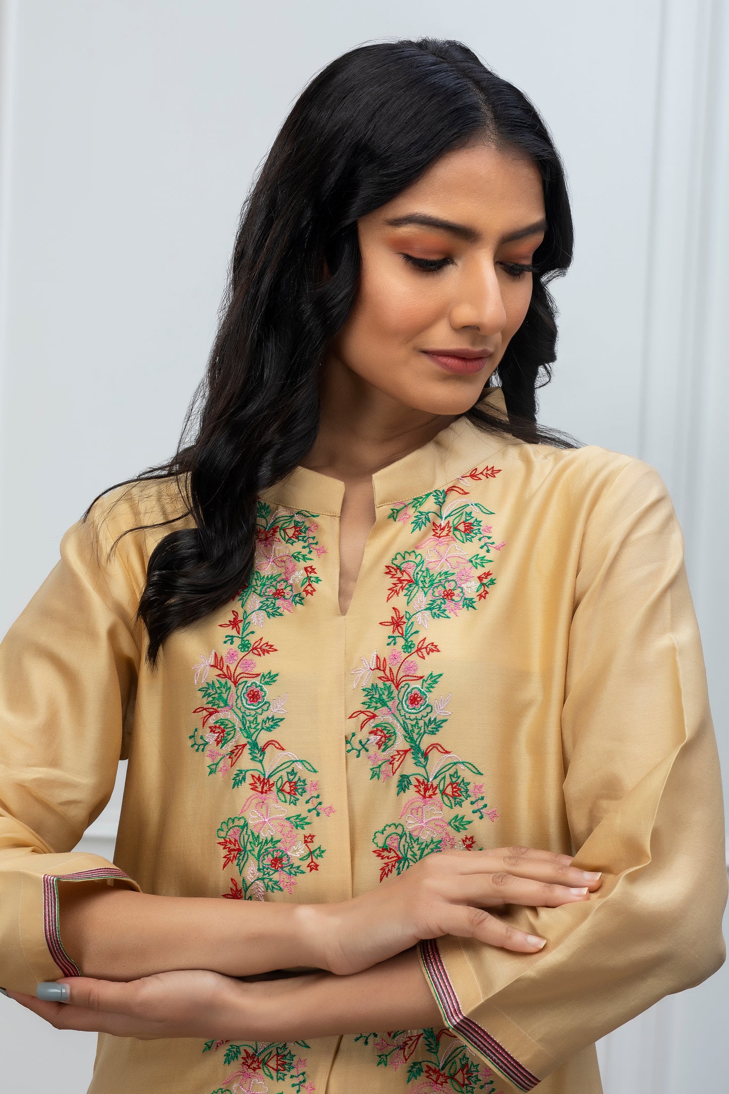 Ishaya Beige Hand Embroidered Kurta Set