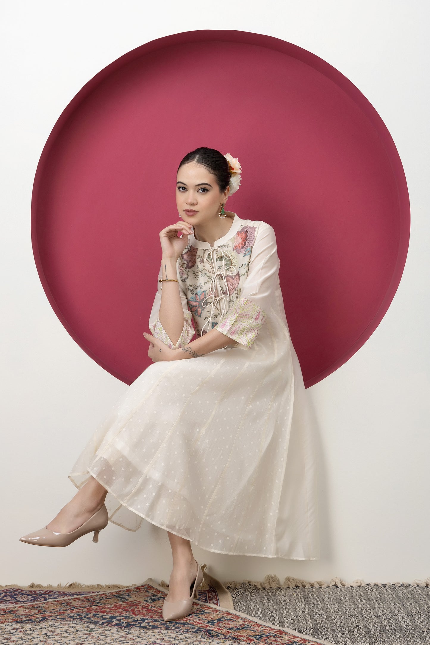 Anokhi Handwoven Banarasi Cutwork Kali Kurta