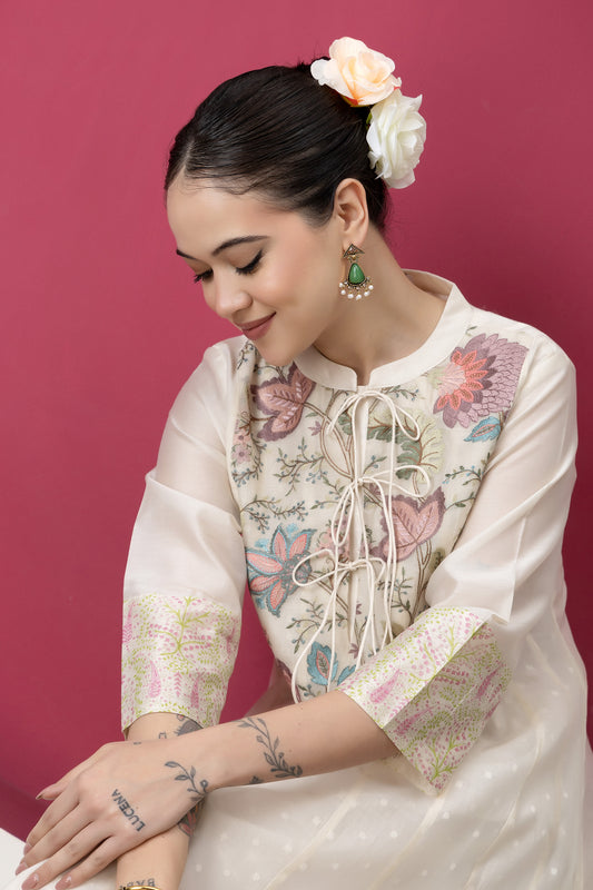 Anokhi Handwoven Banarasi Cutwork Kali Kurta