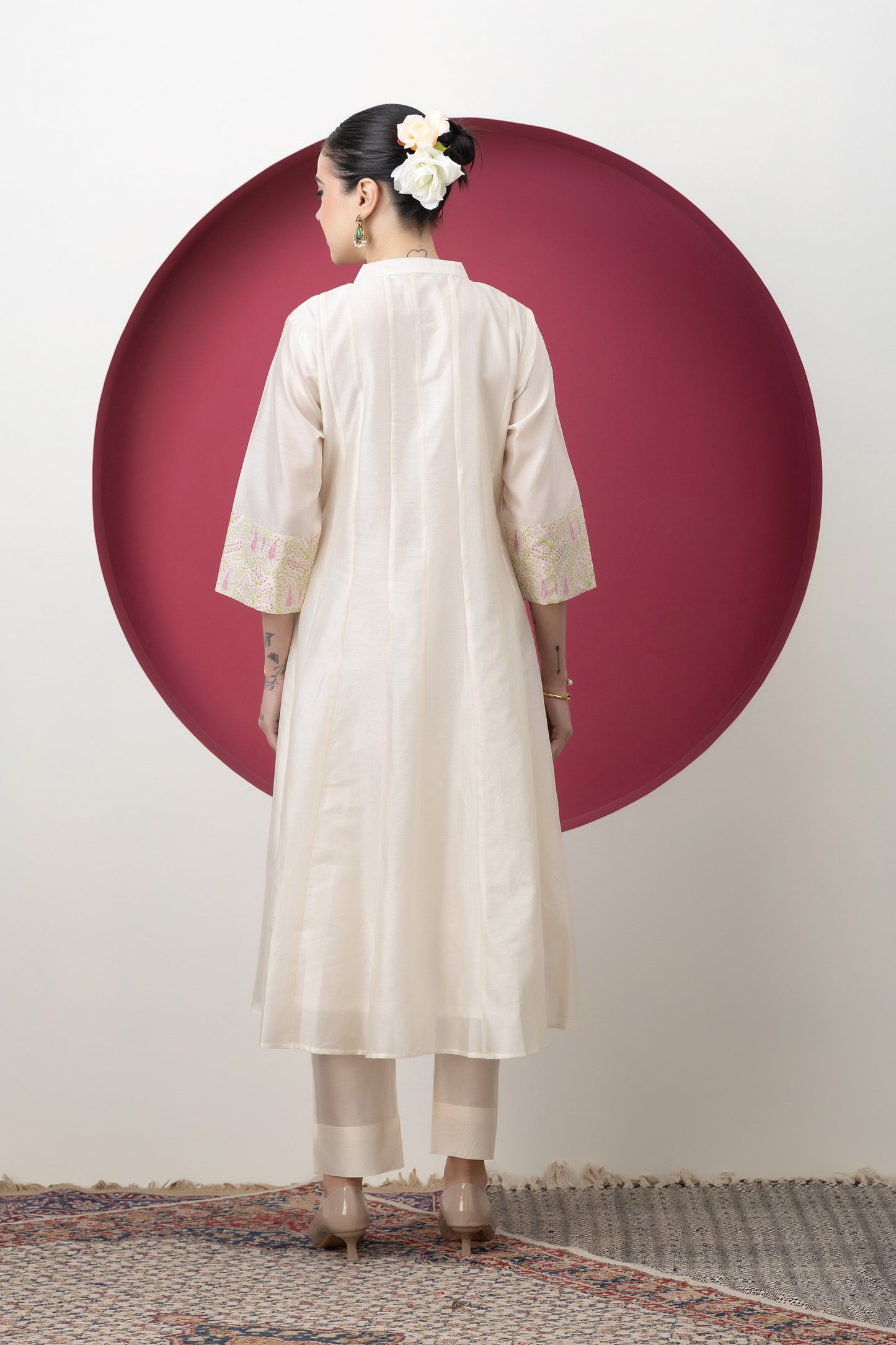 Anokhi Handwoven Banarasi Cutwork Kali Kurta