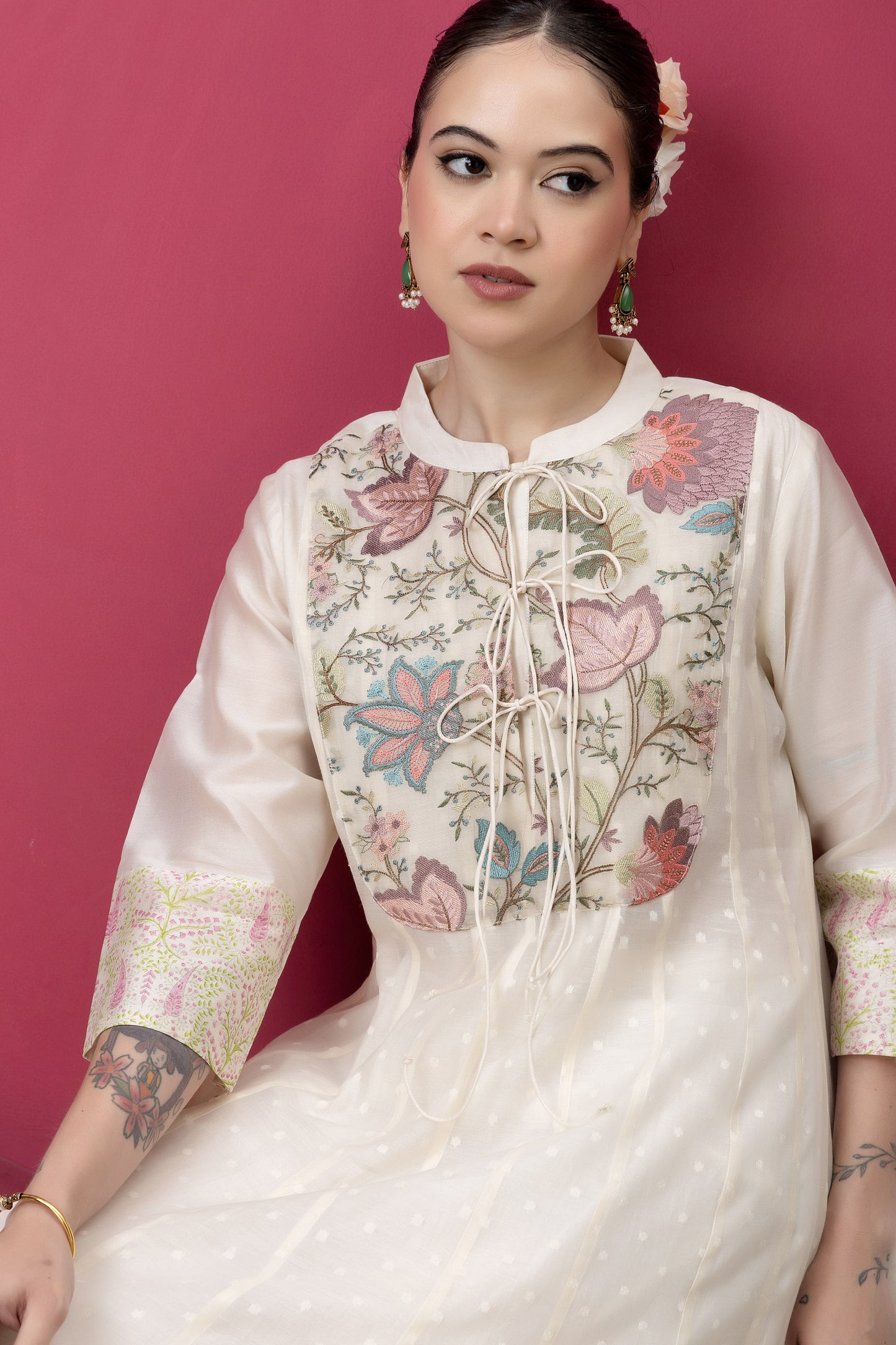 Anokhi Handwoven Banarasi Cutwork Kali Kurta