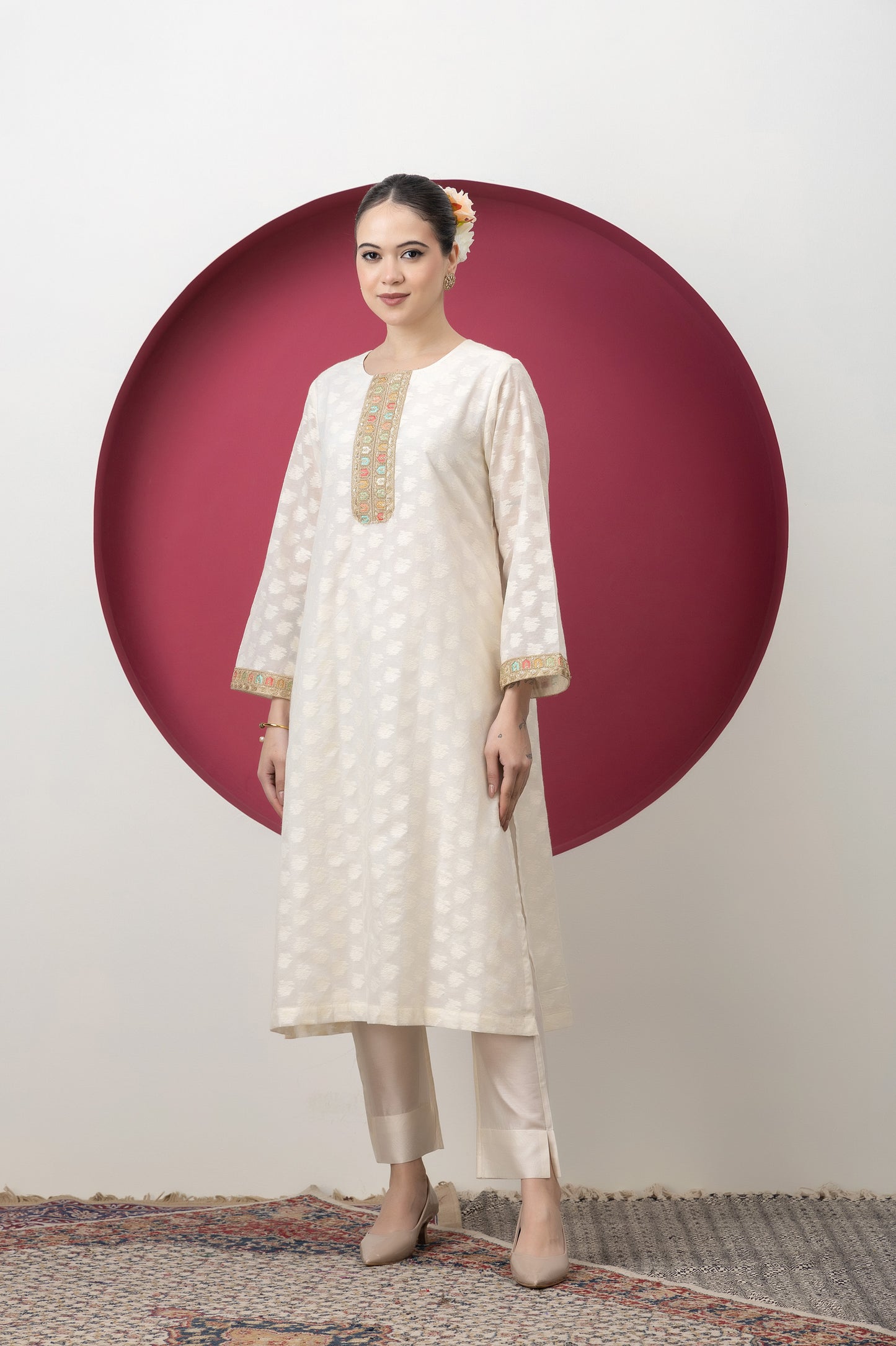 Anokhi Handwoven Banarasi Cutwork Kurta