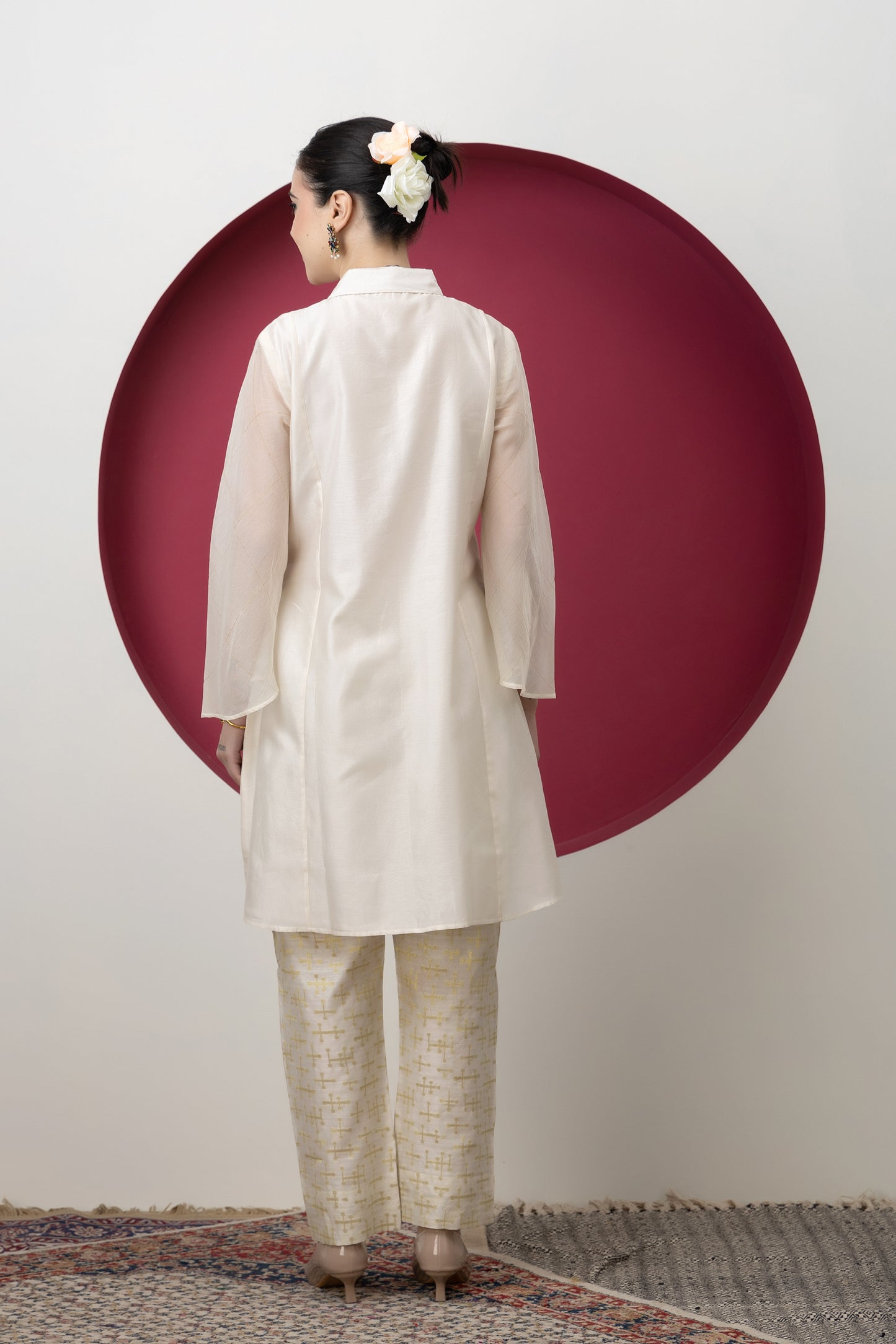 Anokhi Handwoven Banarasi Jacquard Short Kurta