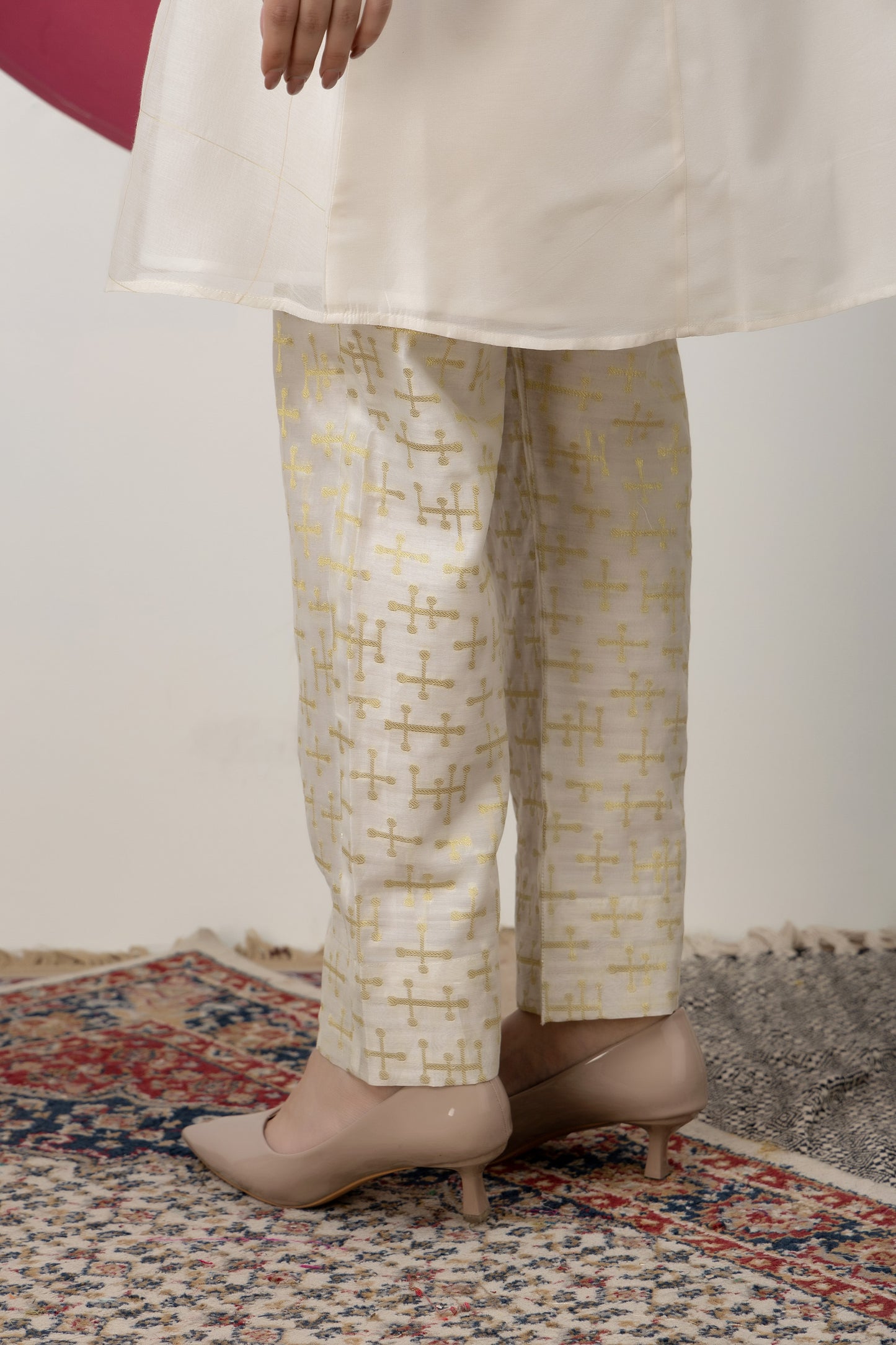 Anokhi Chanderi Jacquard Pants