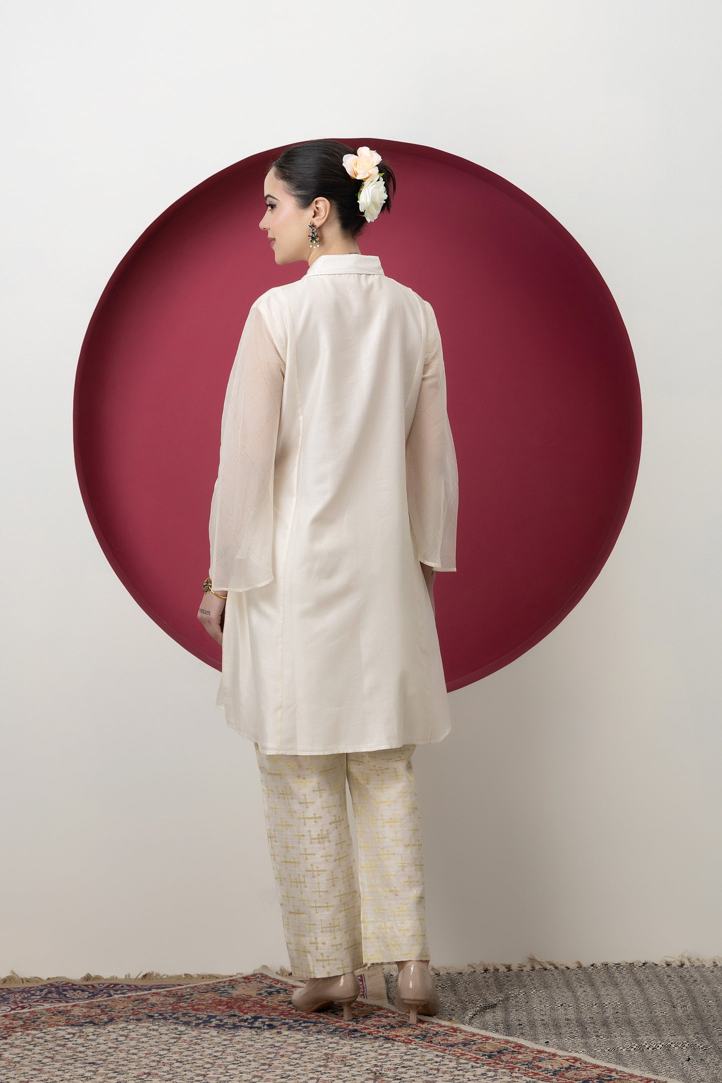 Anokhi Chanderi Jacquard Pants