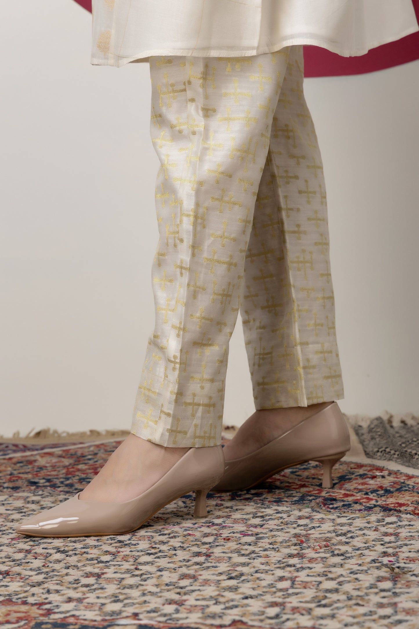Anokhi Chanderi Jacquard Pants