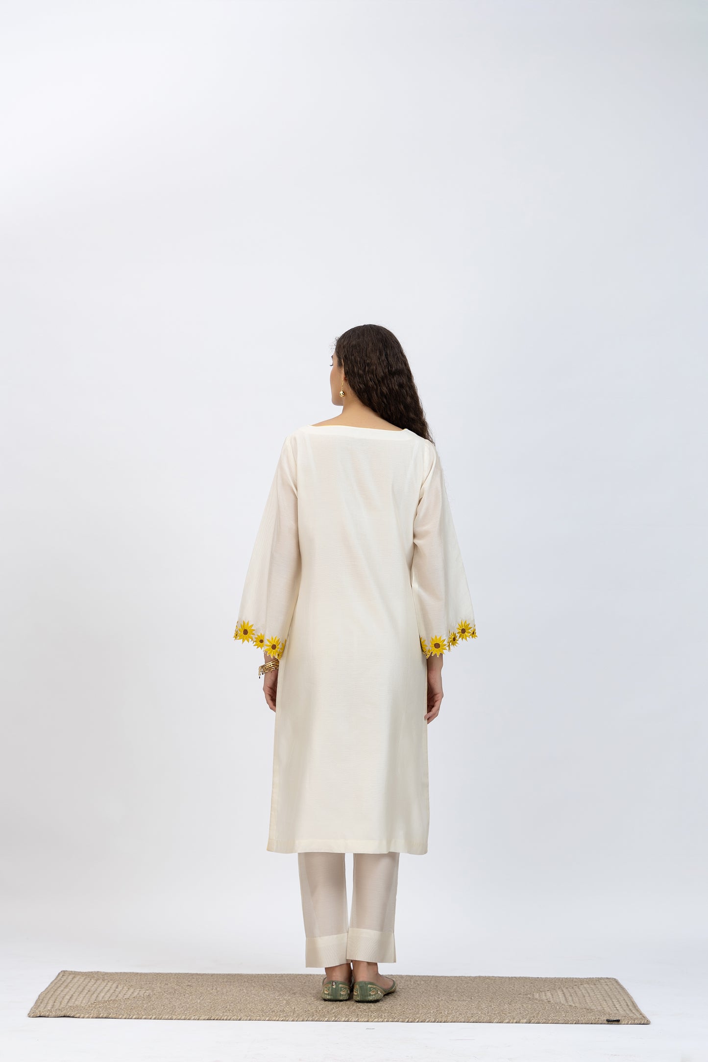 Bageecha Sunflower Chanderi Embroidered Kurta Set