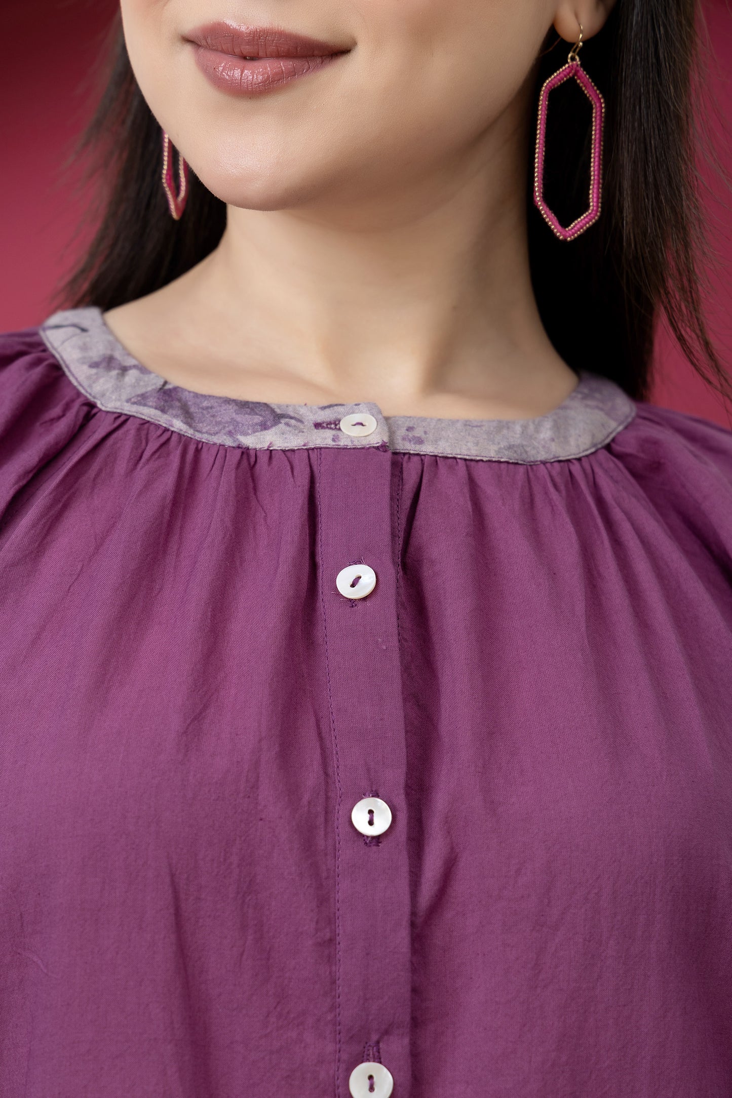 Kapaas Mauve Cotton Dress