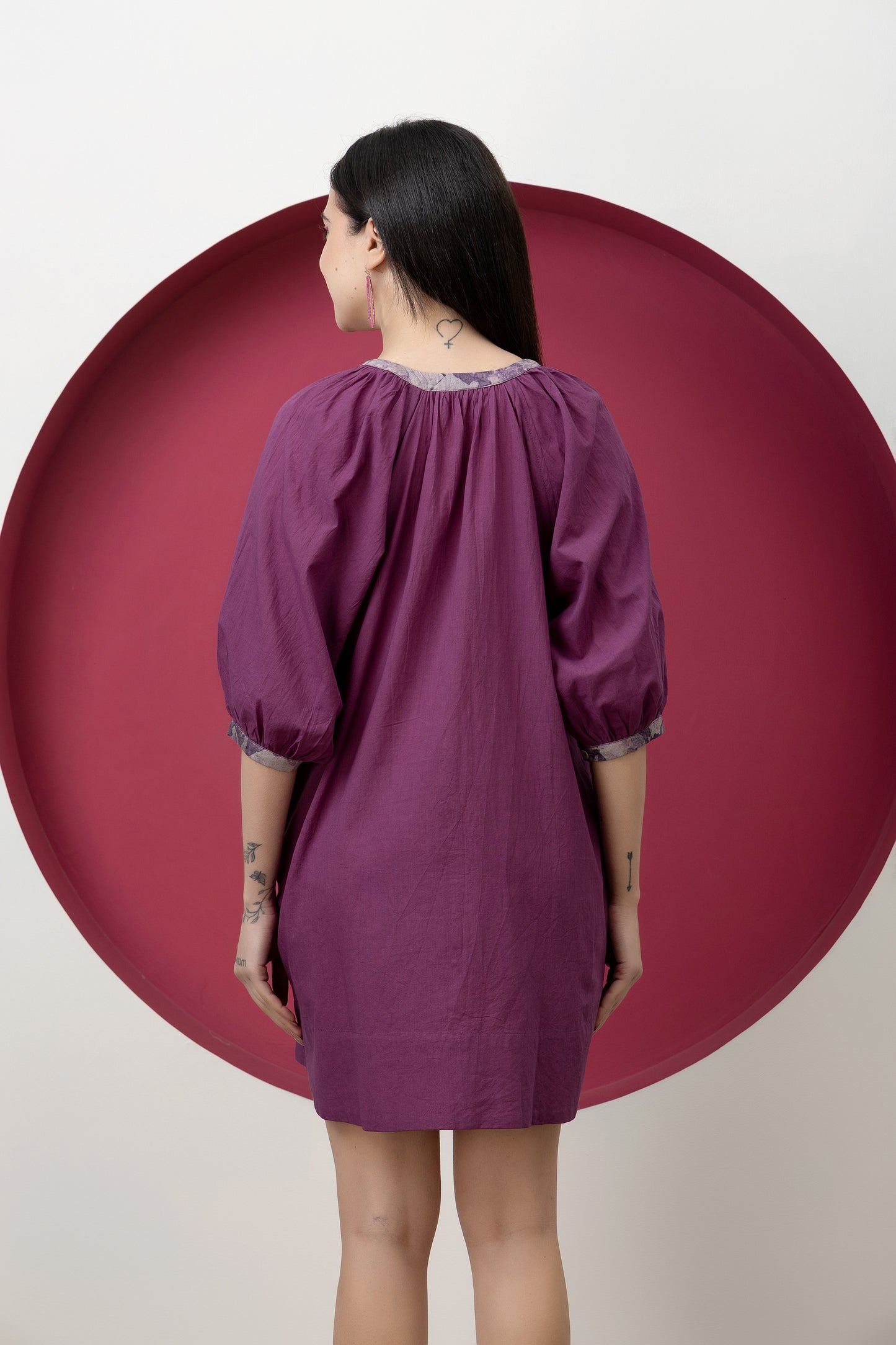 Kapaas Mauve Cotton Dress