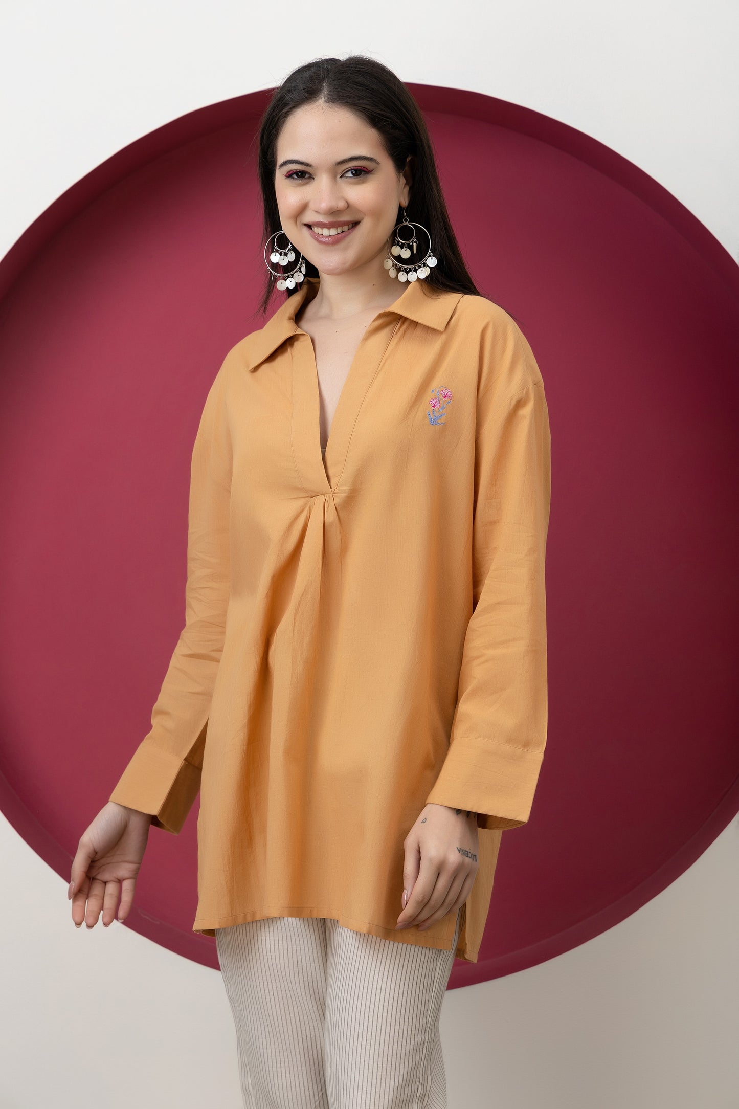 Kapaas Mustard Cotton Tunic
