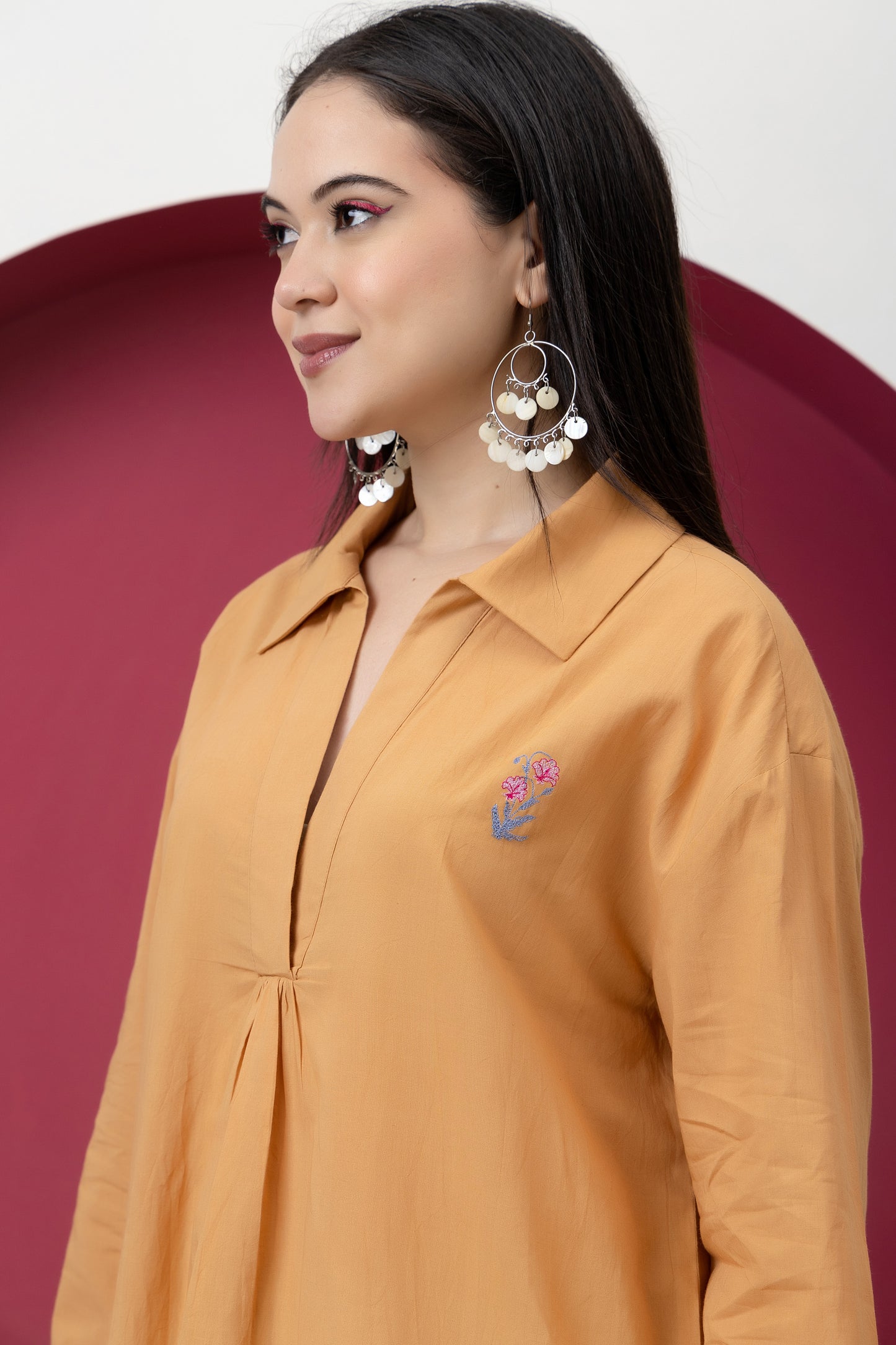 Kapaas Mustard Cotton Tunic