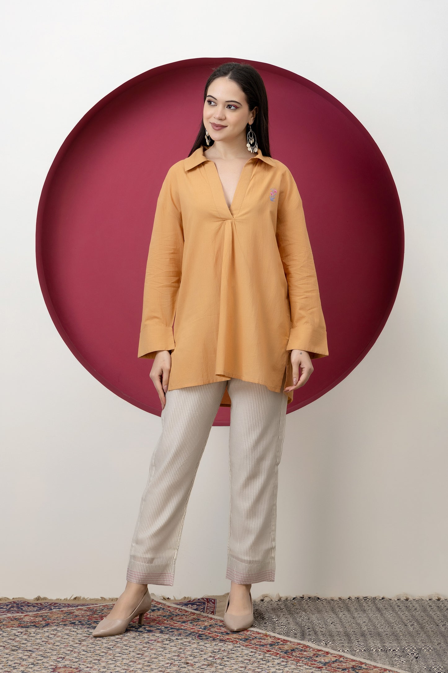 Kapaas Mustard Cotton Tunic