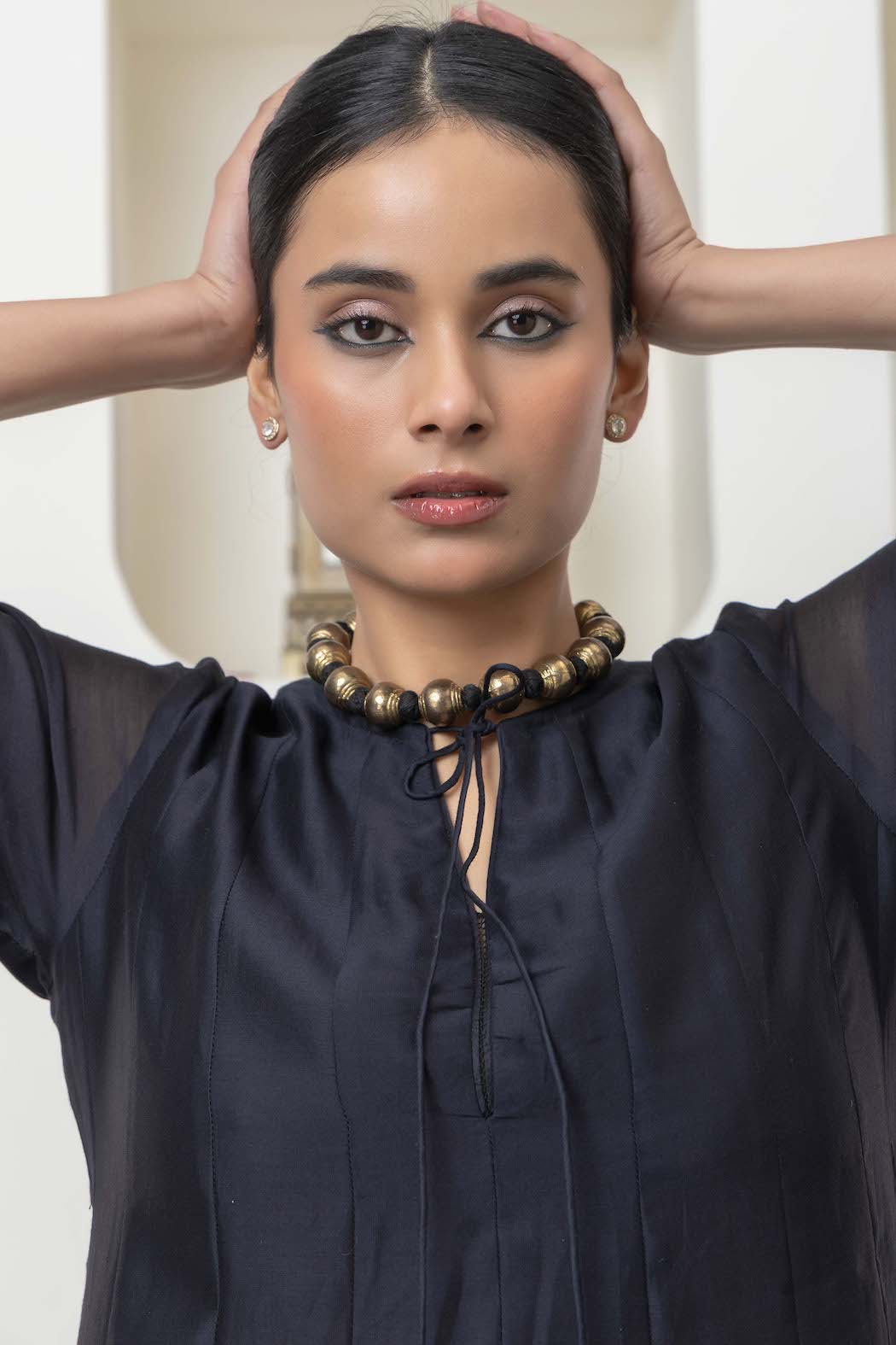 Rozanna Black Chanderi Anarkali