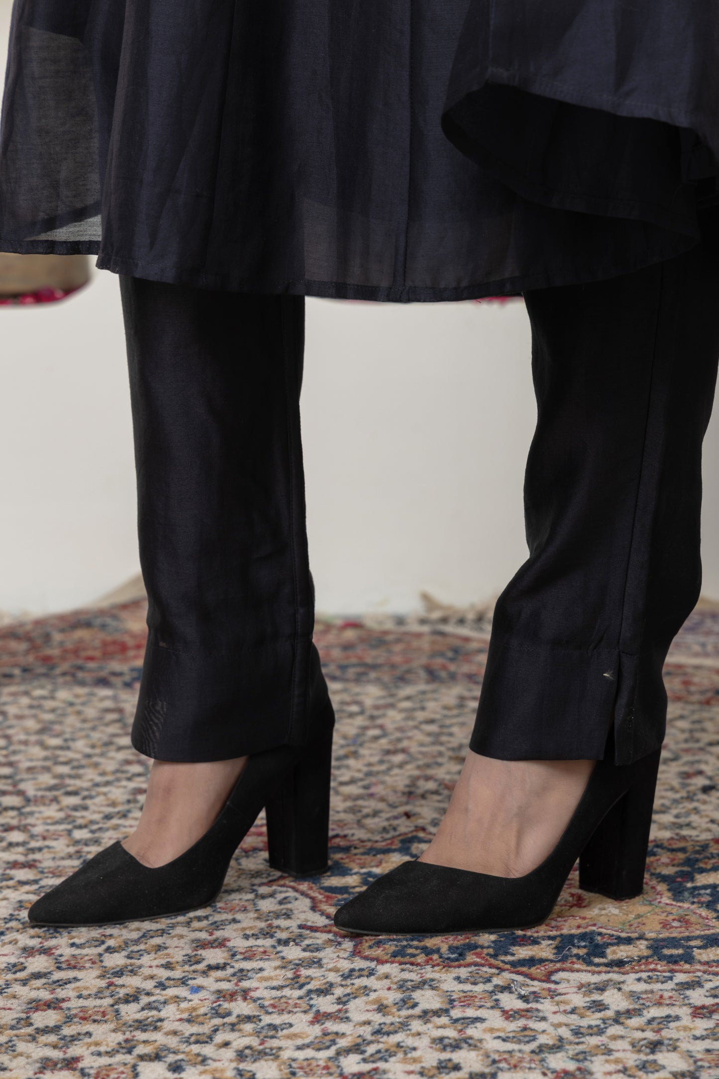 Rozanna Black Chanderi Anarkali