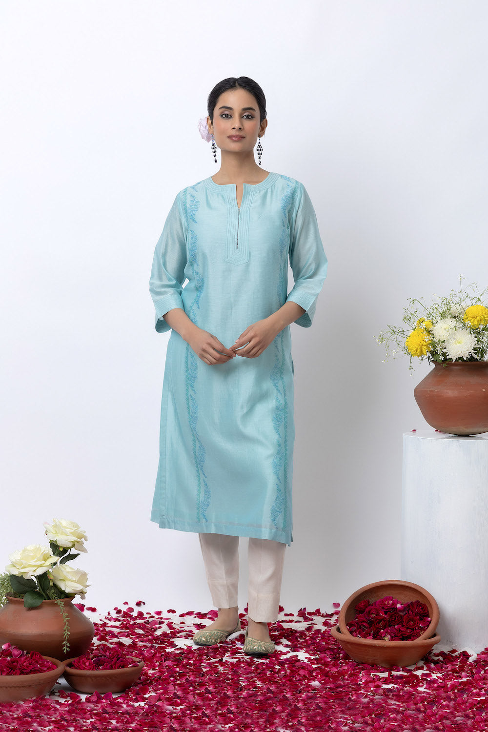 Grishm Blue Printed Kurta Set
