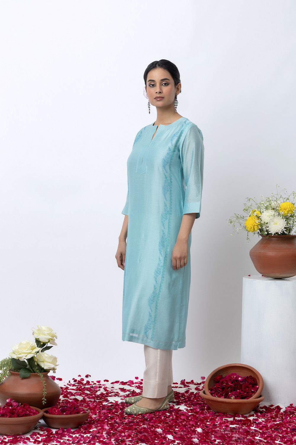 Grishm Blue Printed Kurta Set