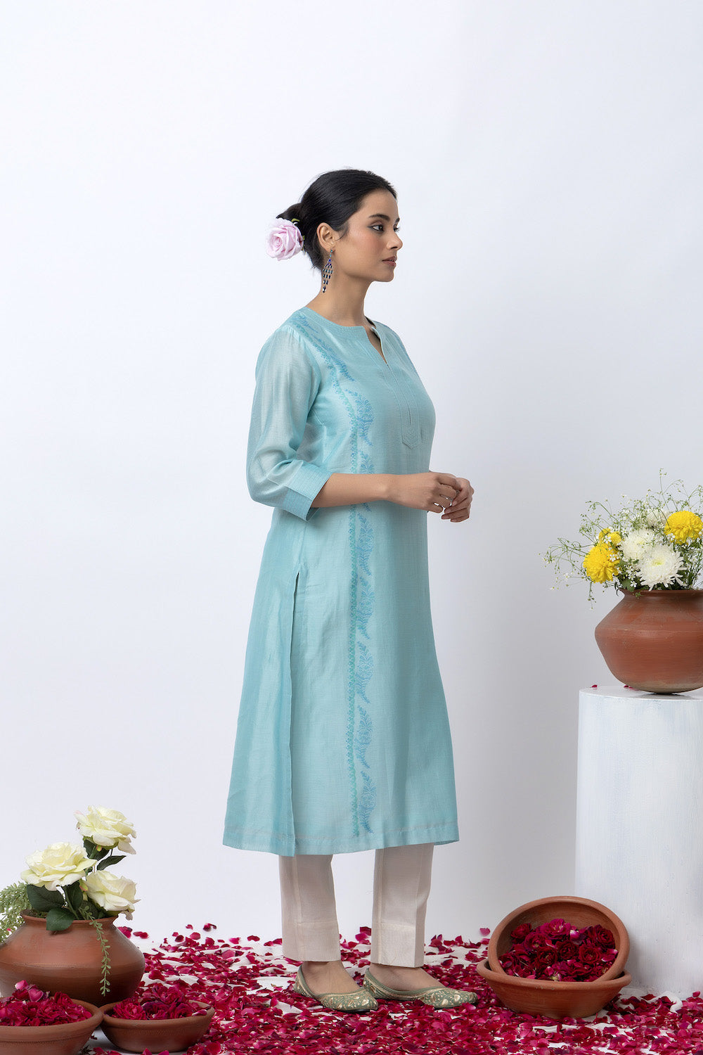 Grishm Blue Printed Kurta Set