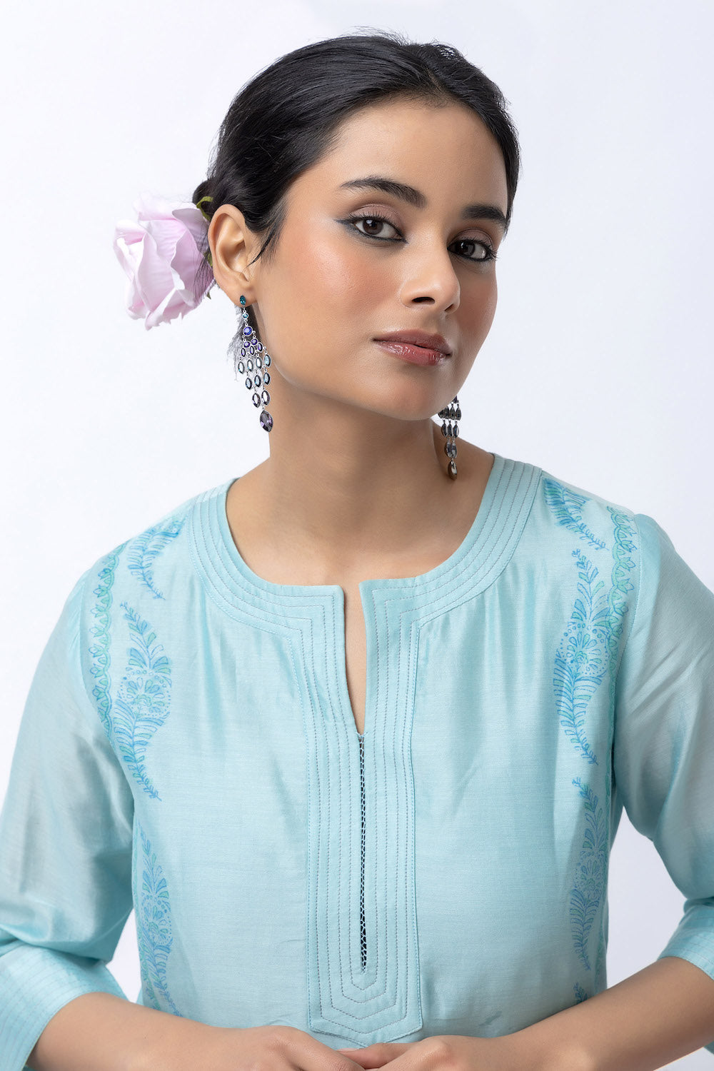 Grishm Blue Printed Kurta Set
