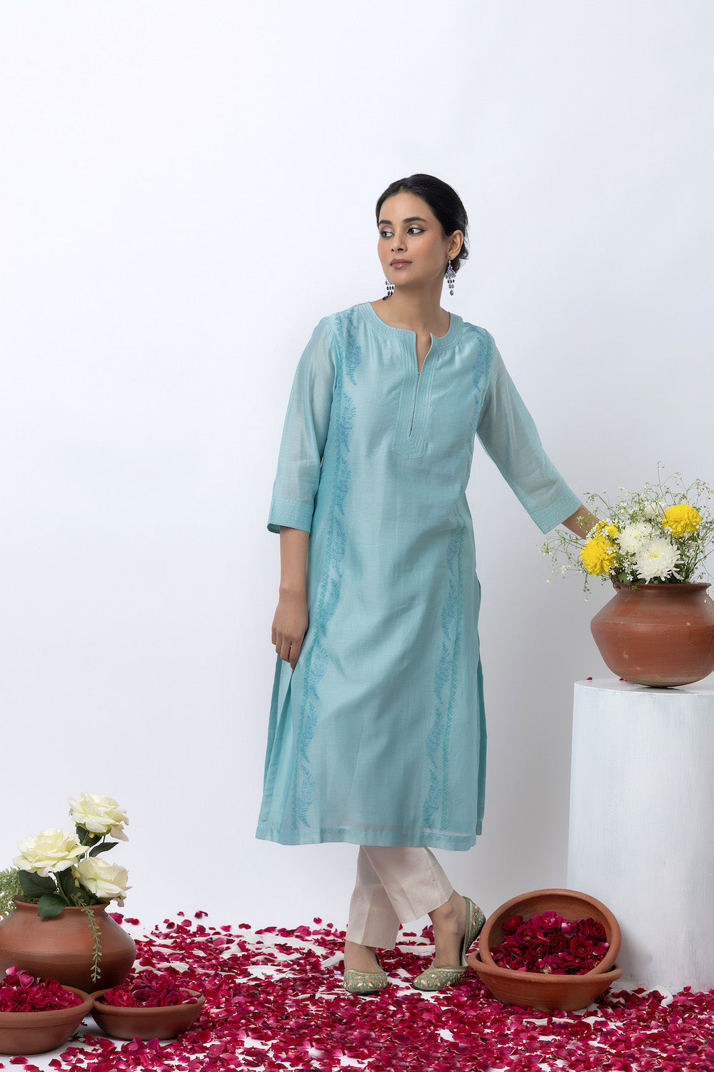 Grishm Blue Printed Kurta Set