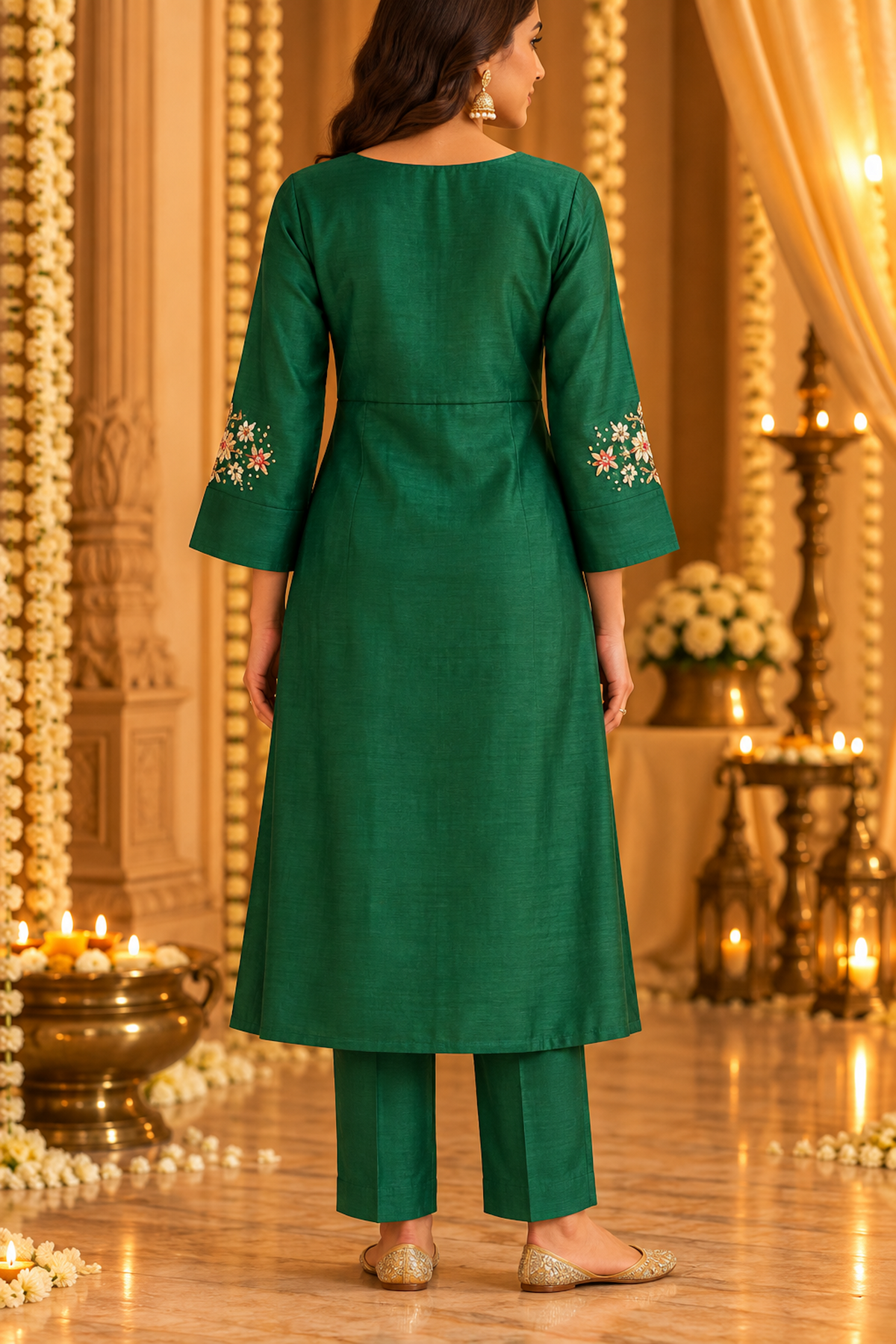 The Colour of Celebration, Emerald Green Kurta Set