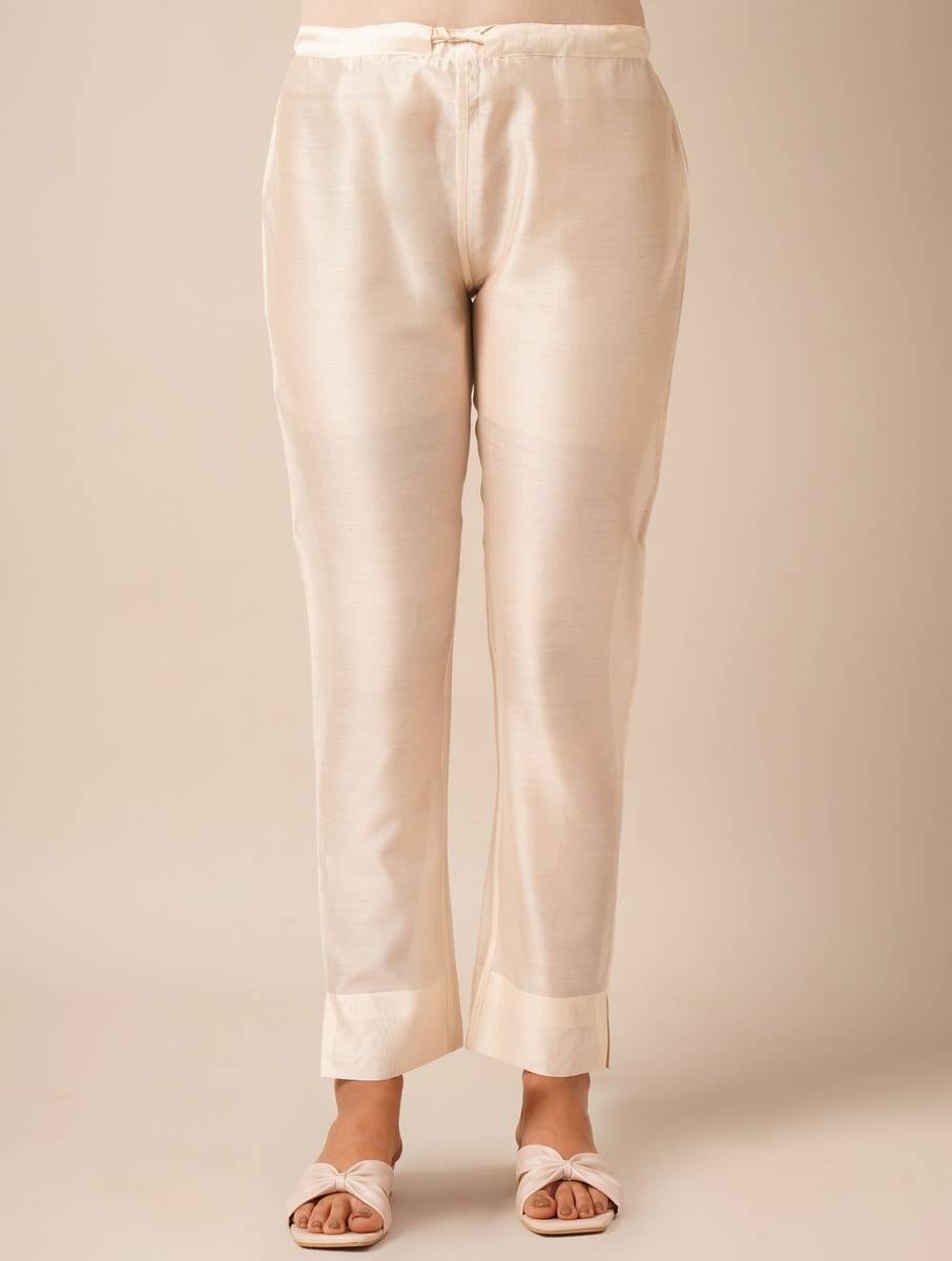 Rozanna Off White Chanderi Pants