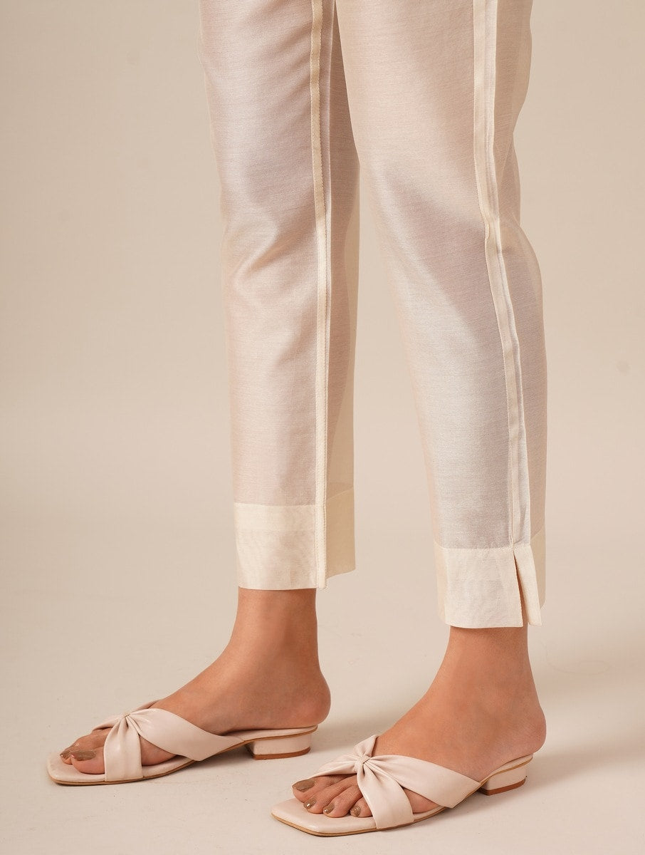 Rozanna Off White Chanderi Pants
