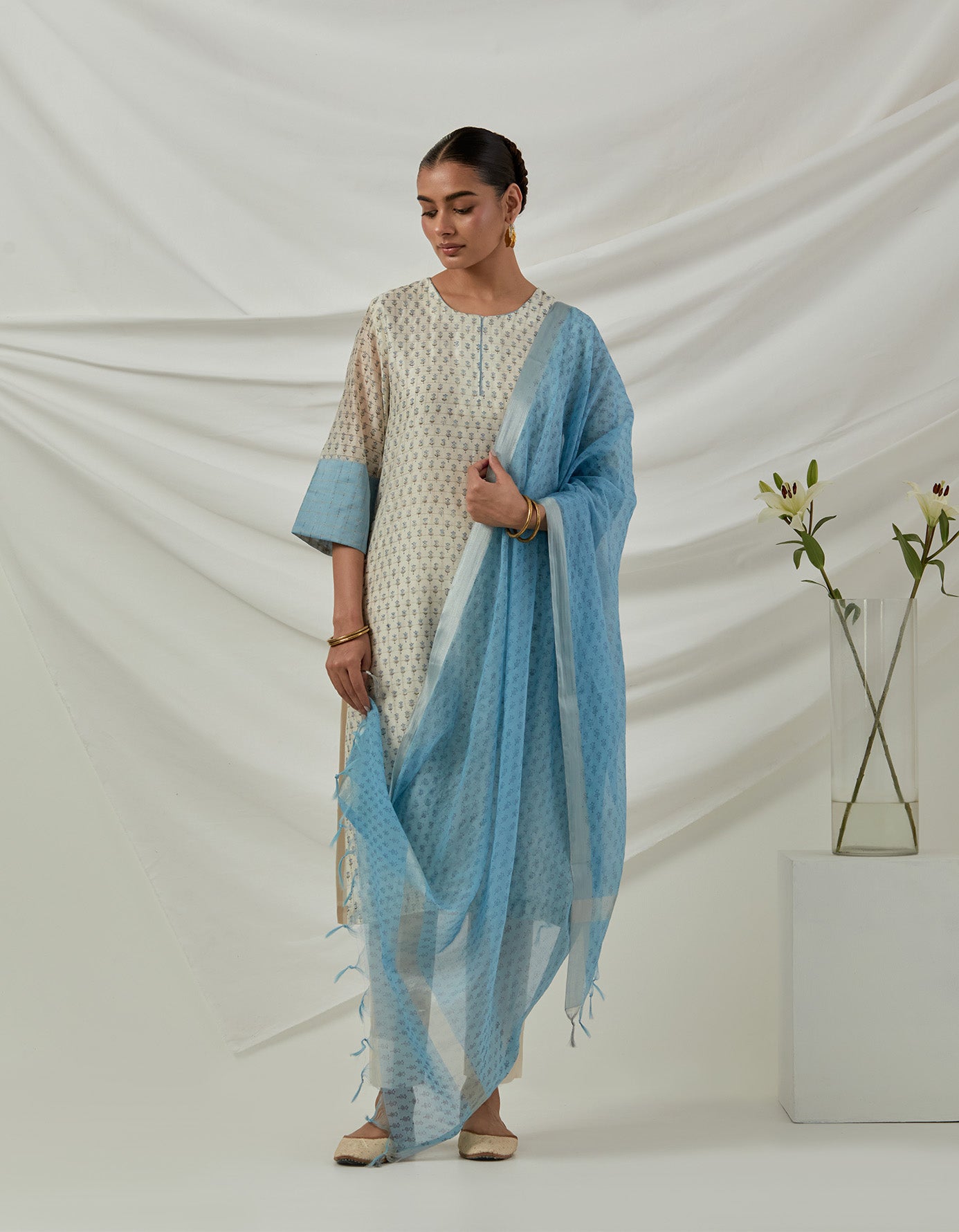 Rit Blue Printed Kurta Set