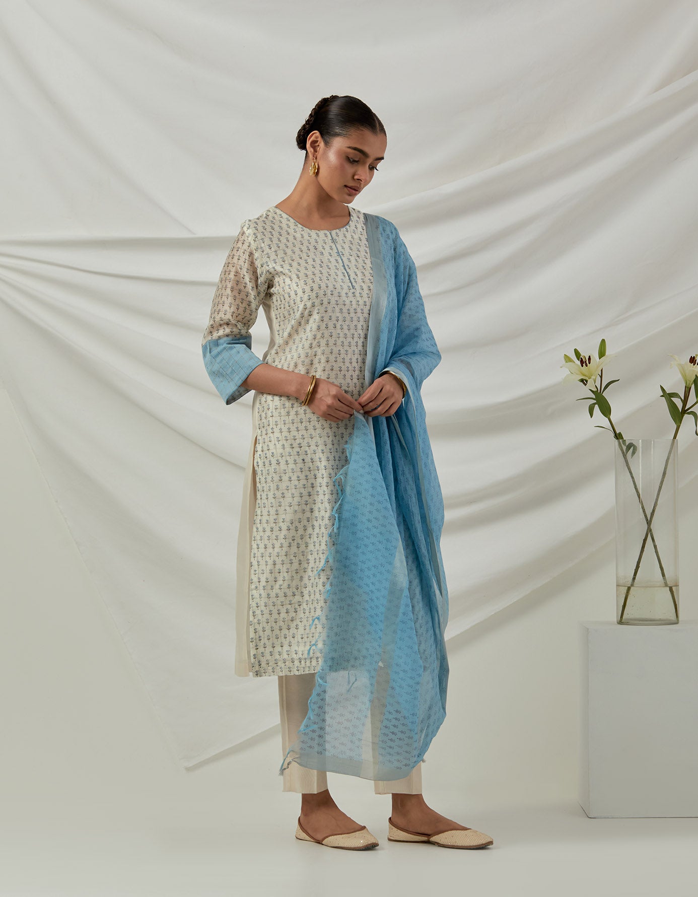 Rit Blue Printed Kurta Set