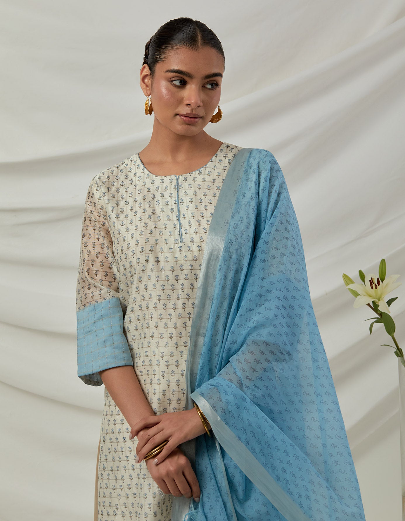 Rit Blue Printed Kurta Set