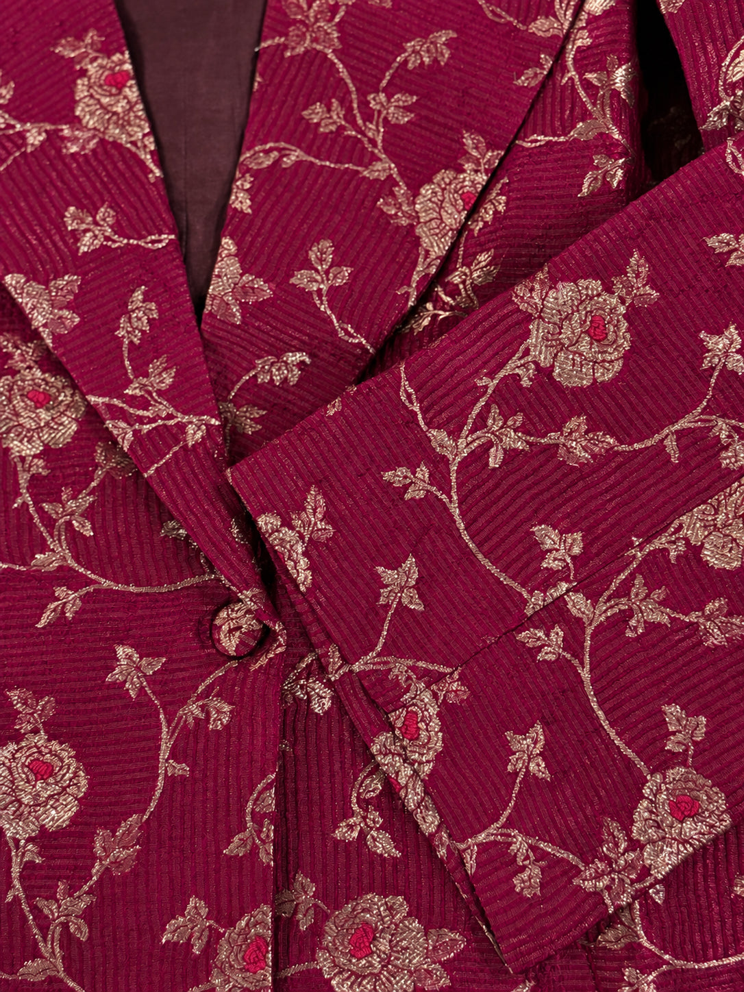 Silks of India Magenta Brocade Jacket Set
