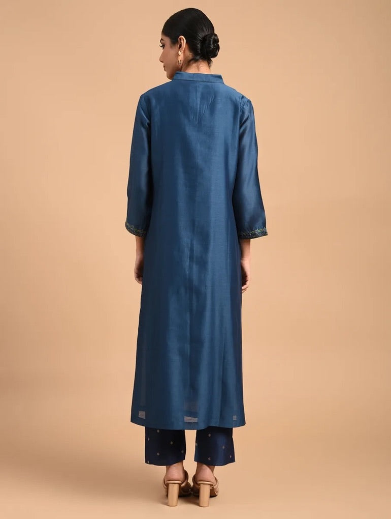Shyam Rang Indigo Hand Embroidered Kurta Set
