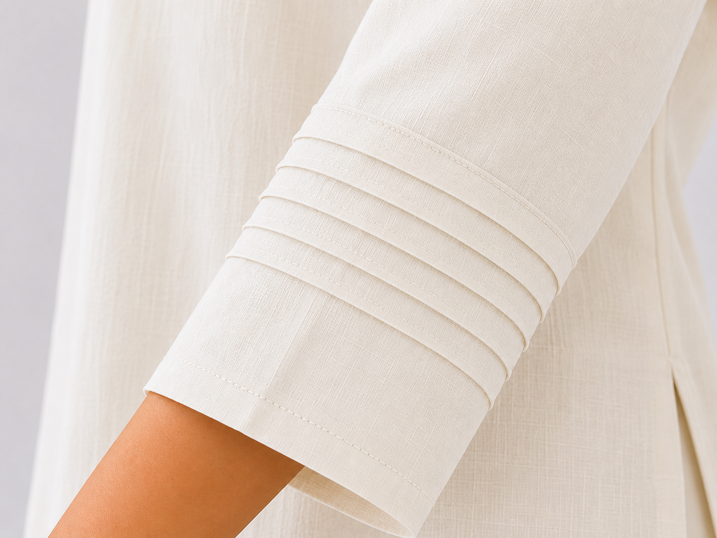 Everyday Essentials Ivory Cotton Pintuck Kurta Set