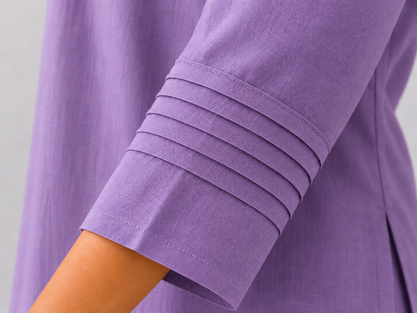 Everyday Essentials Mauve Cotton Pintuck Kurta Set