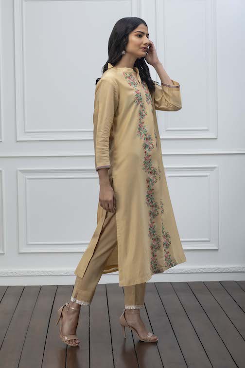 Ishaya Beige Hand Embroidered Kurta Set