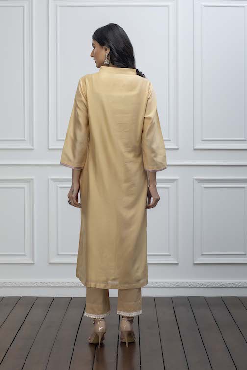 Ishaya Beige Hand Embroidered Kurta Set