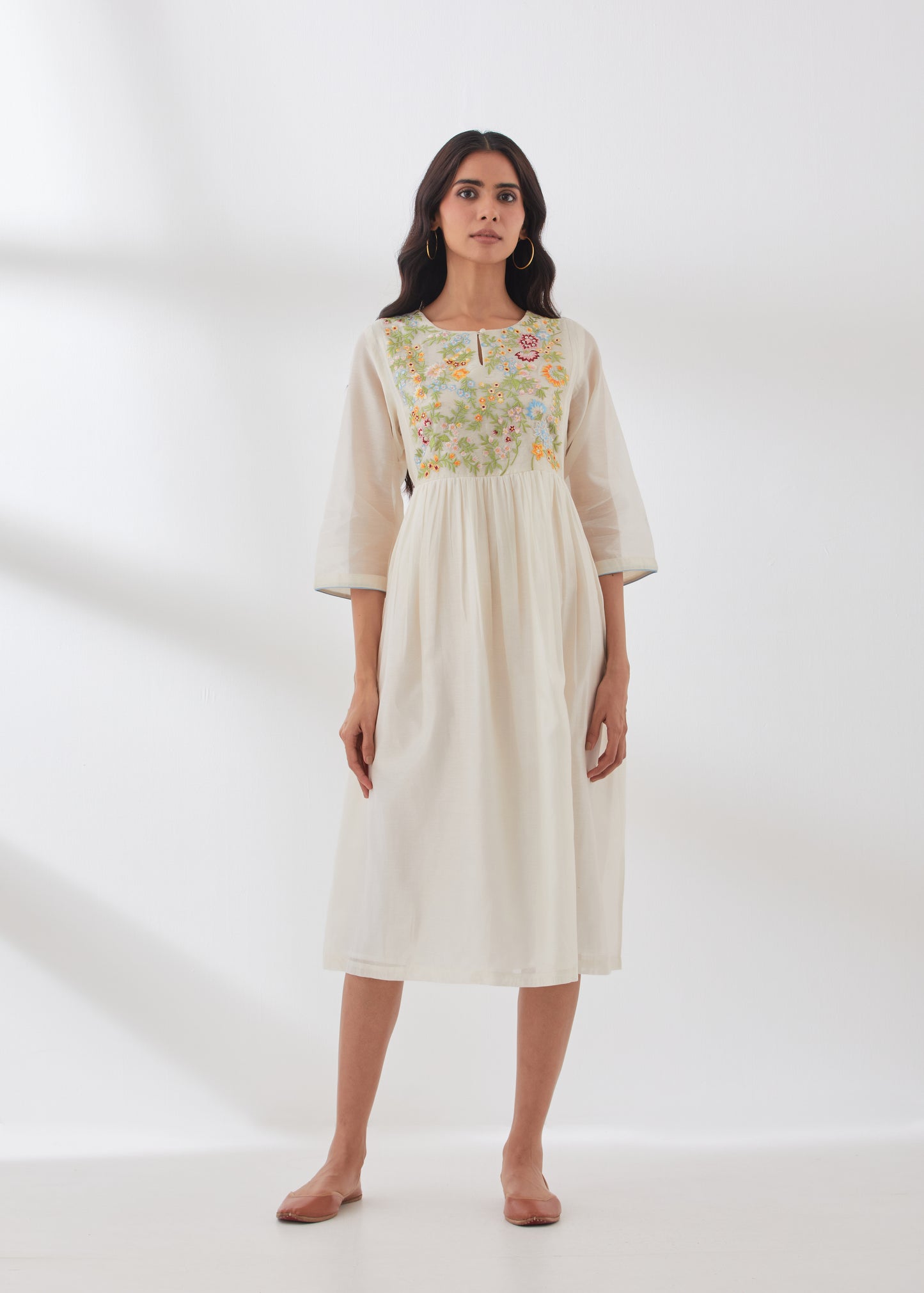 Pesas Chanderi Embroidered Dress