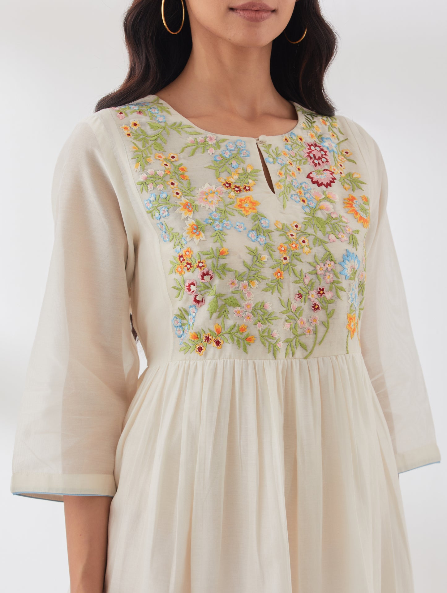 Pesas Chanderi Embroidered Dress