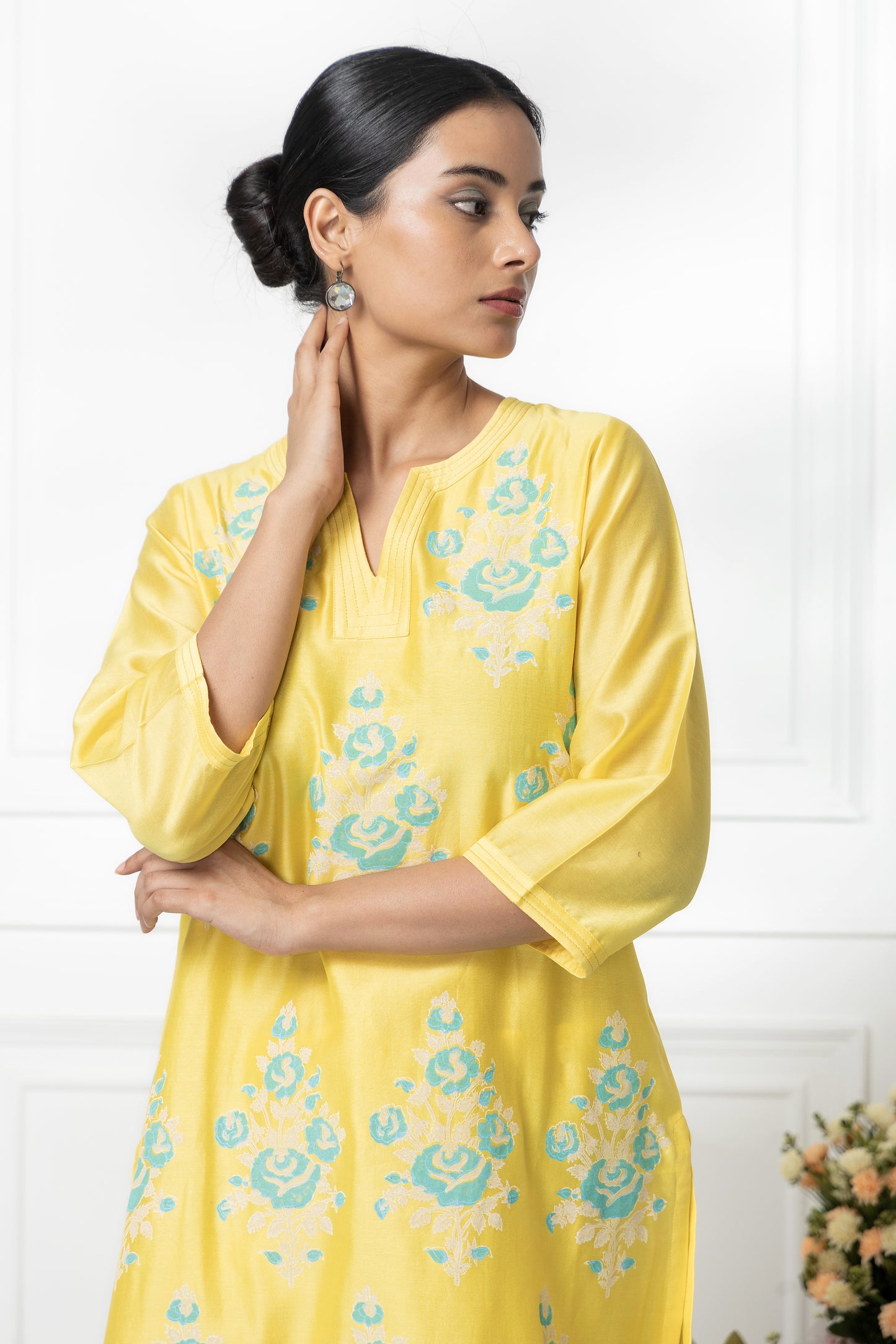 Sorbet Yellow Printed Kurta Set