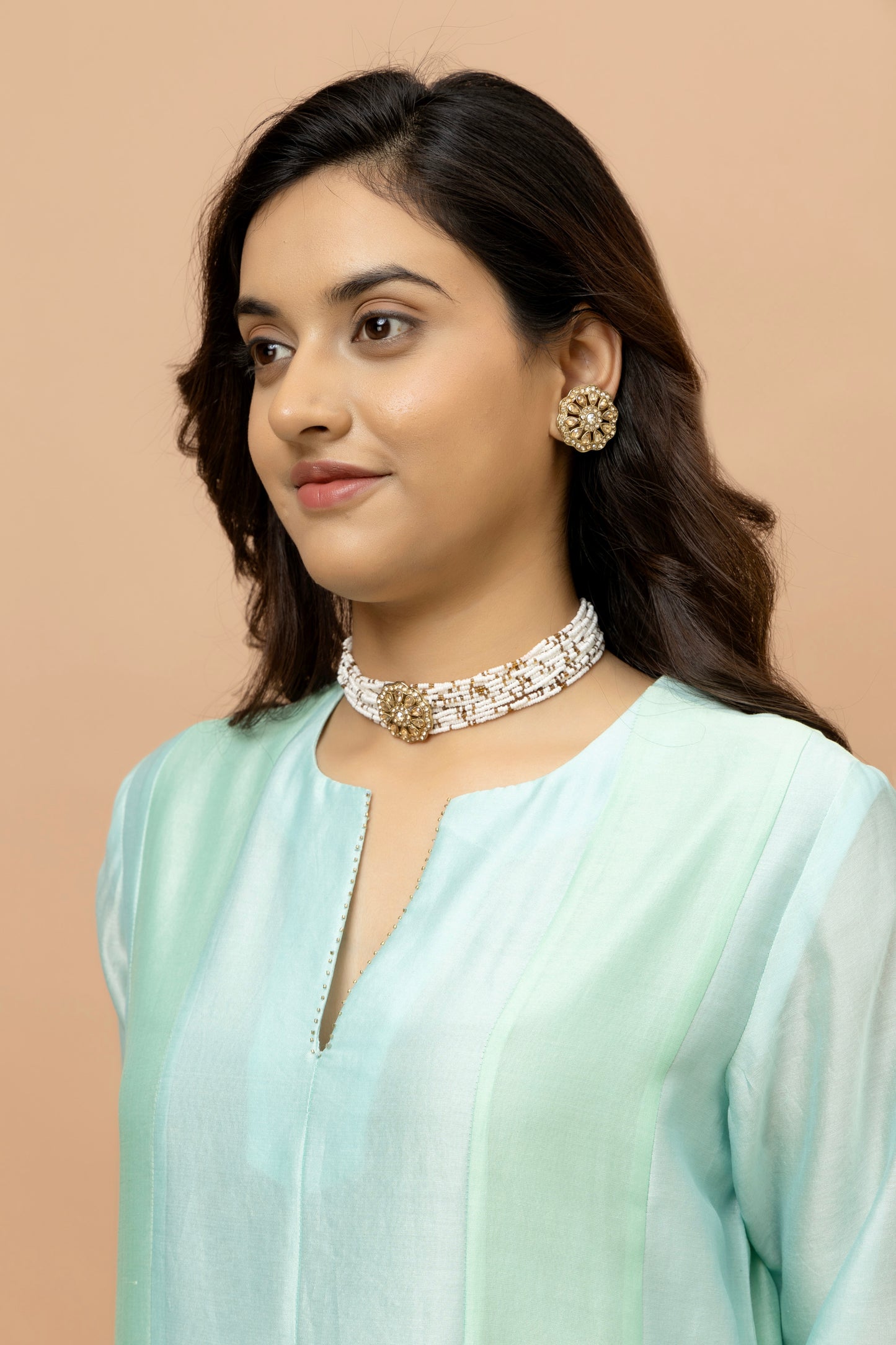 Rozanna Blue Chanderi Patchwork Anarkali Set