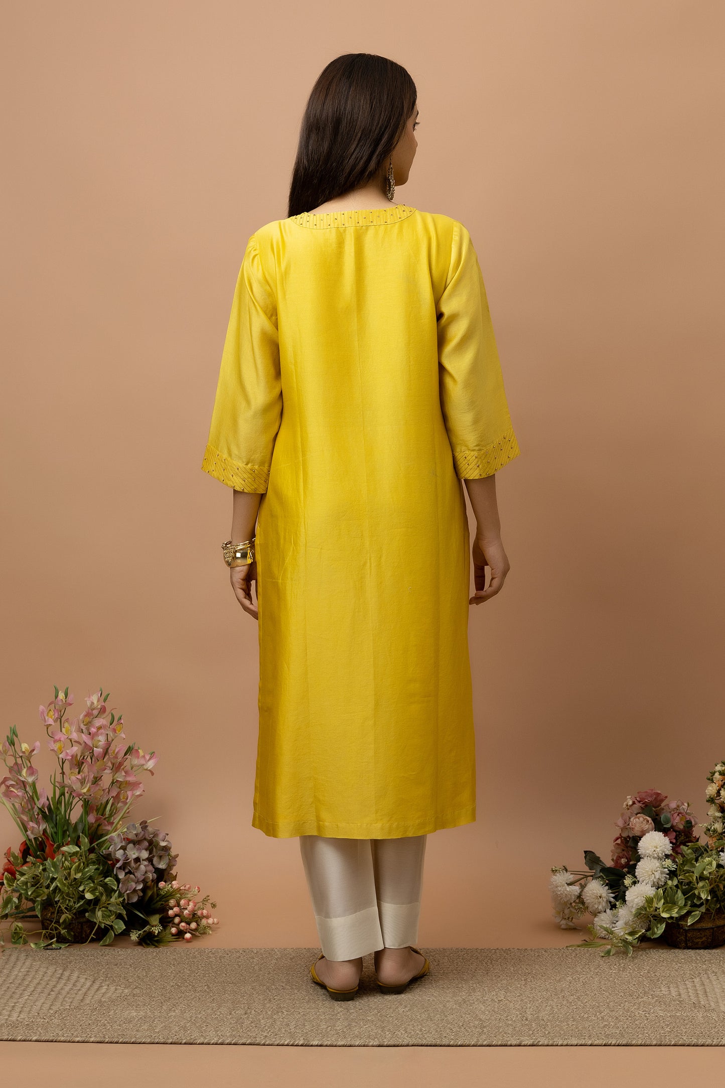 Rozanna Mustard Chanderi Kurta