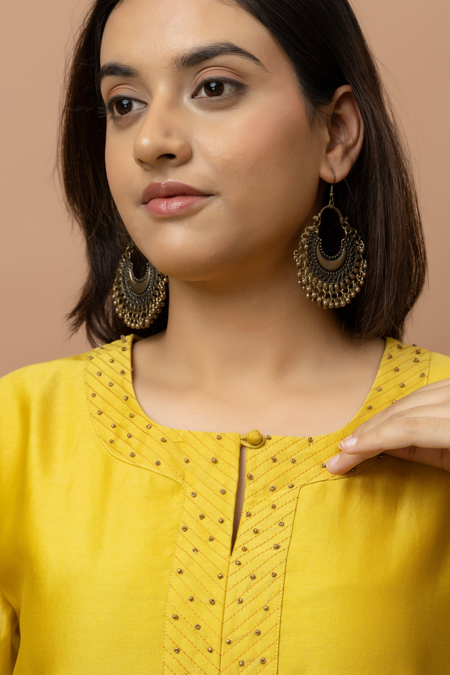 Rozanna Mustard Chanderi Kurta