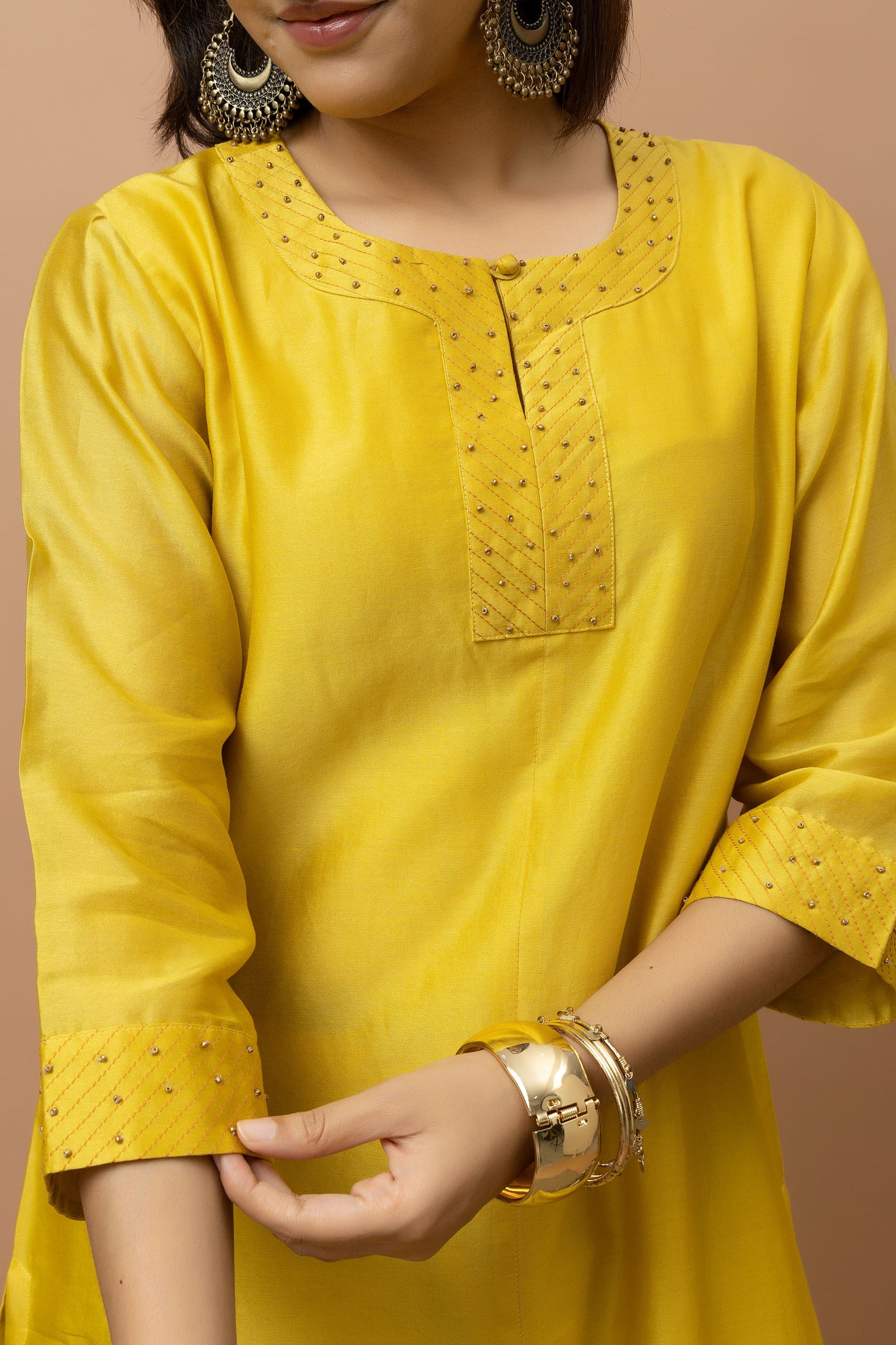 Rozanna Mustard Chanderi Kurta