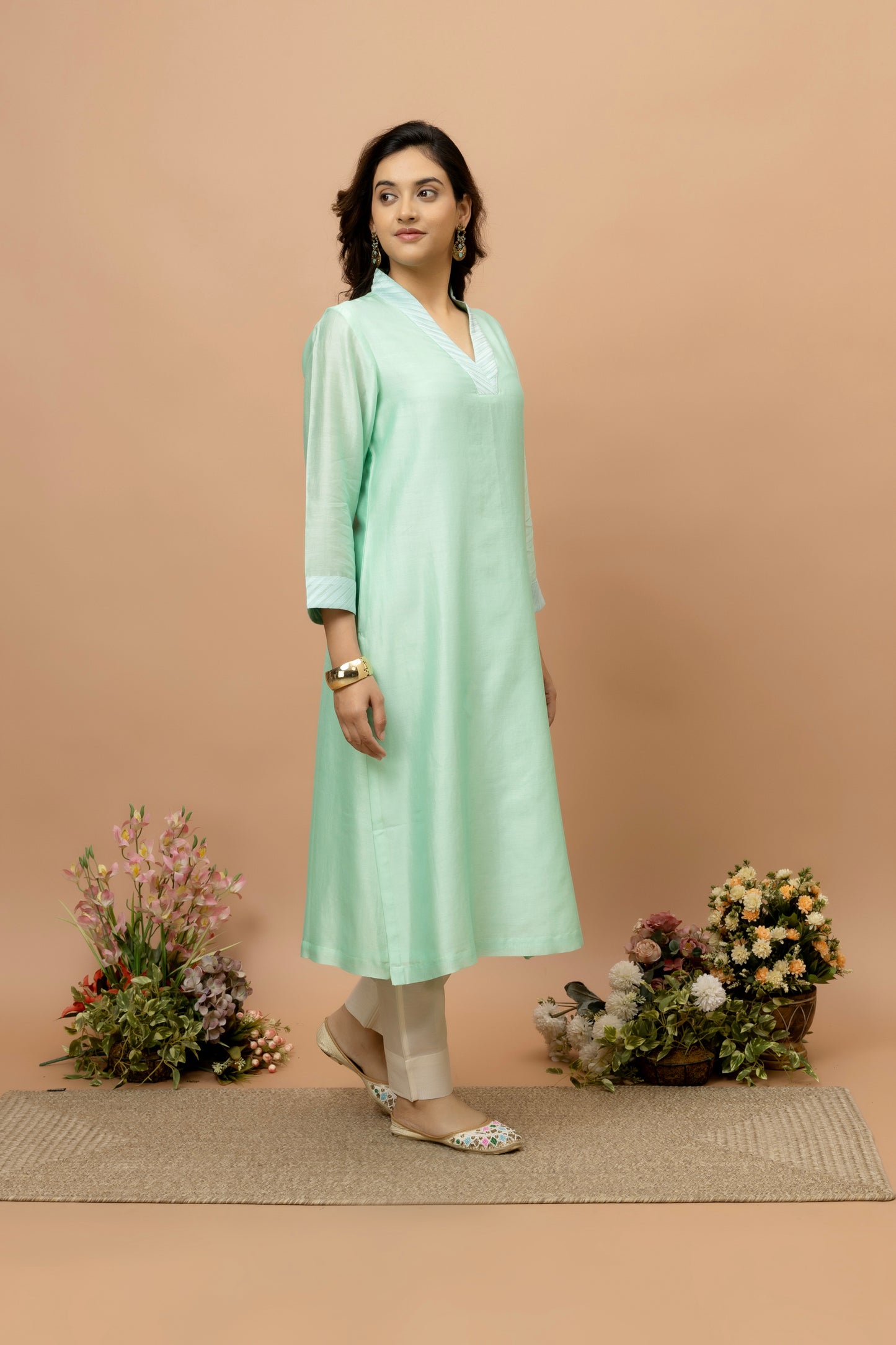 Rozanna Mint Green Chanderi Kurta