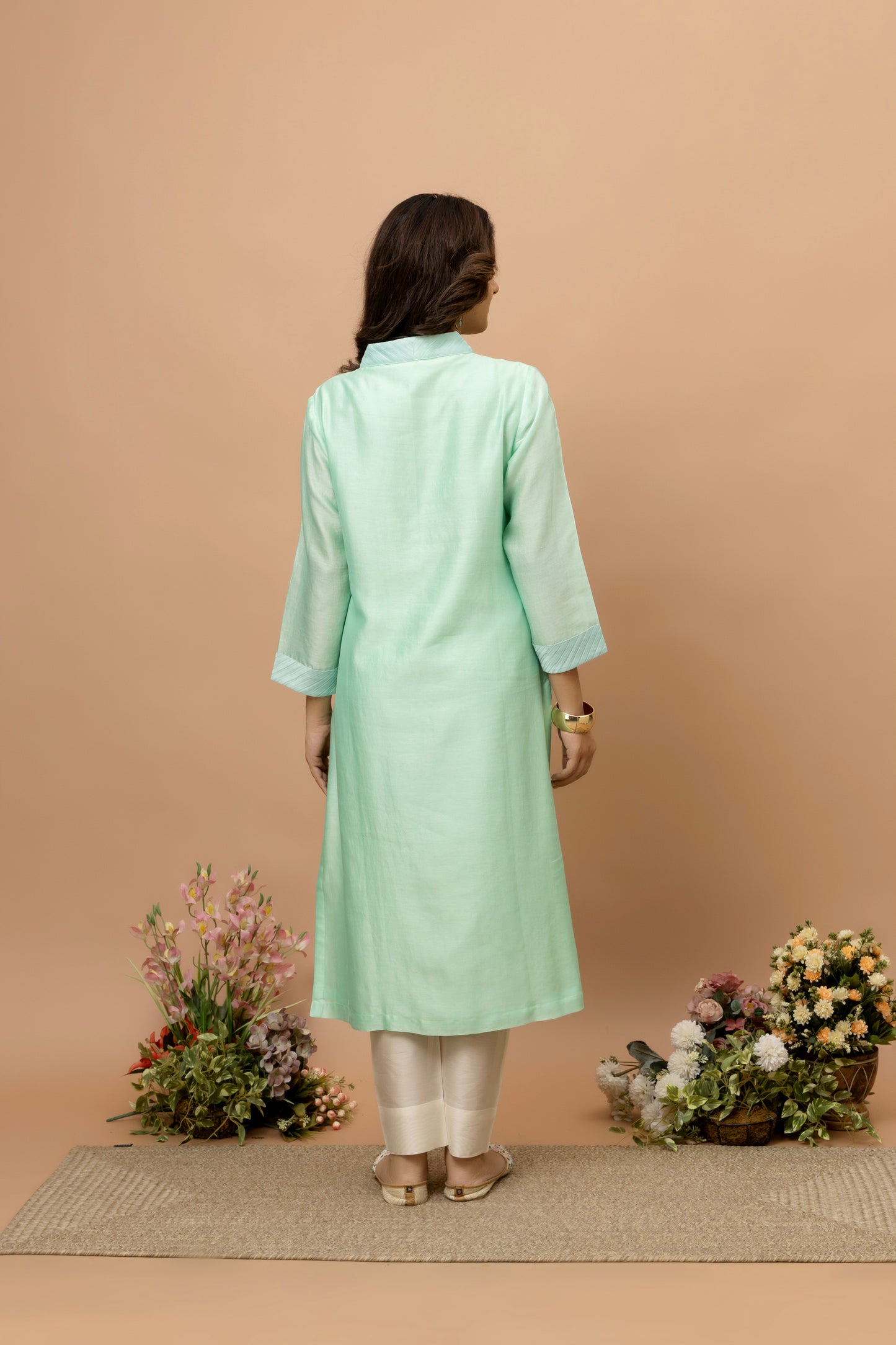 Rozanna Mint Green Chanderi Kurta