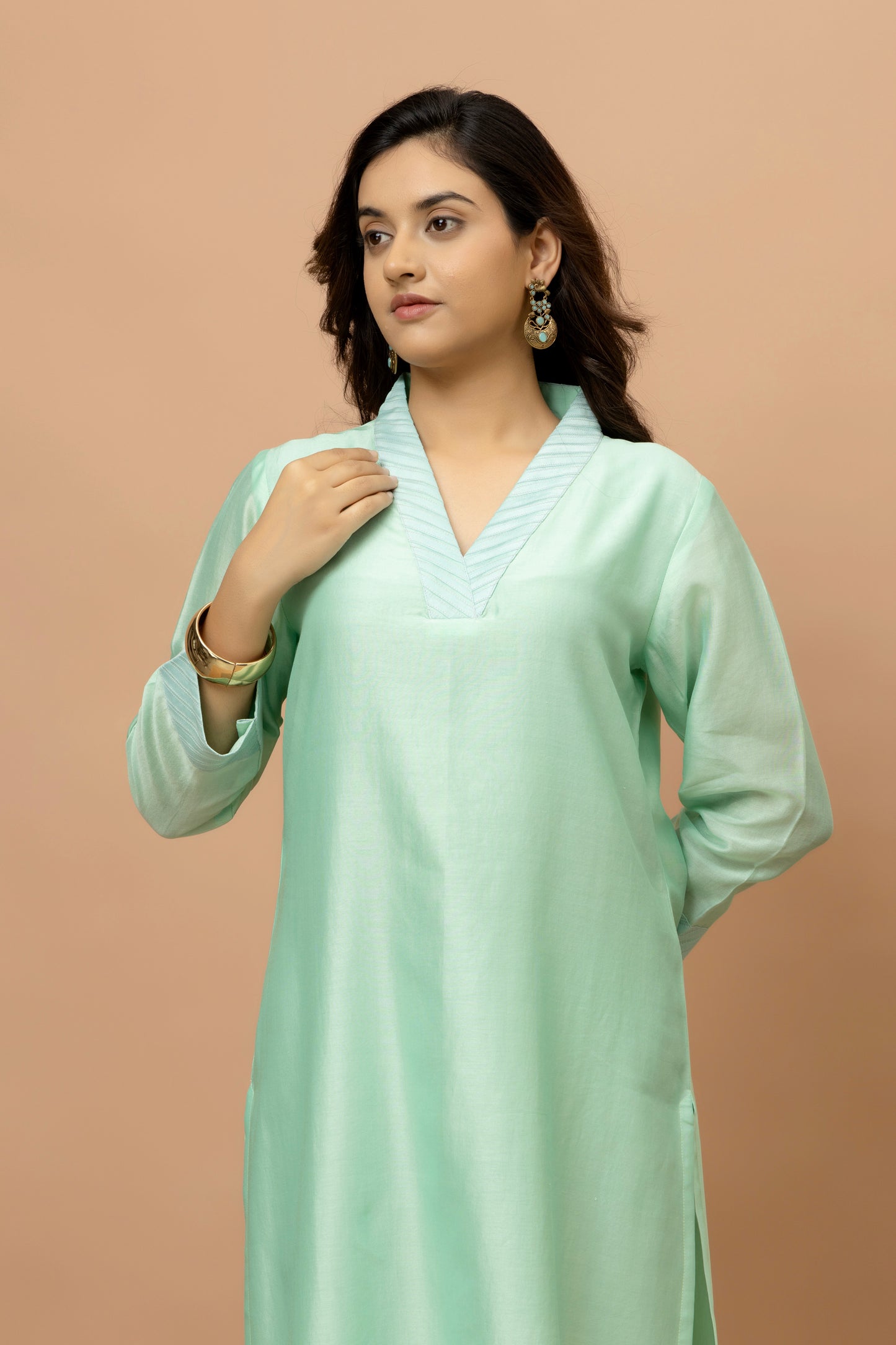 Rozanna Mint Green Chanderi Kurta