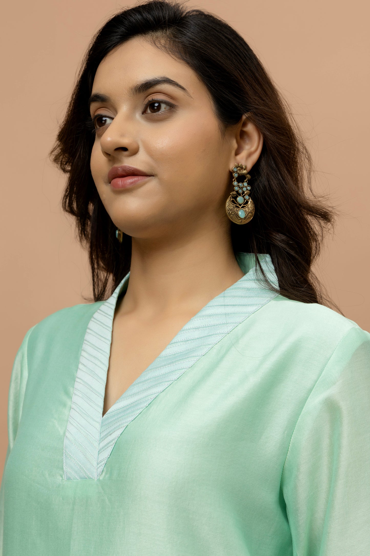 Rozanna Mint Green Chanderi Kurta