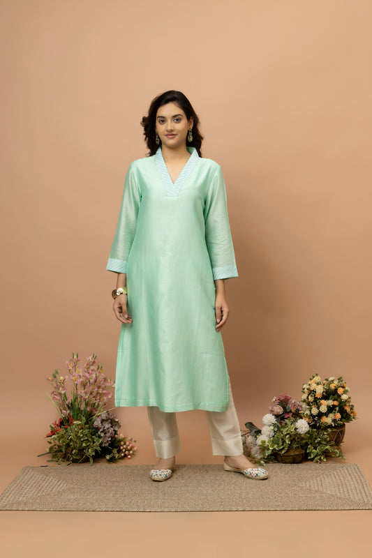 Rozanna Mint Green Chanderi Kurta