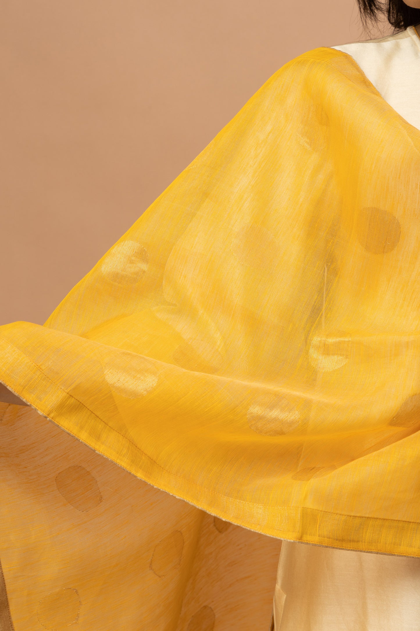 Rozanna Mustard Linen Dupatta